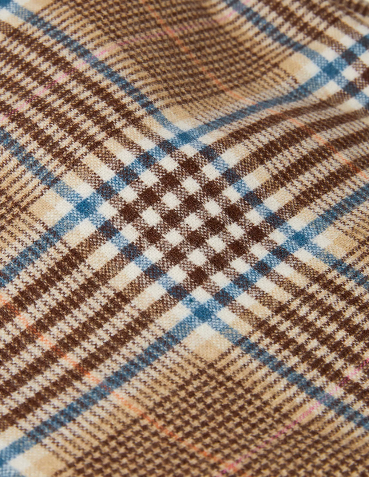Wesley Wool Pants-Brown and Coral Check