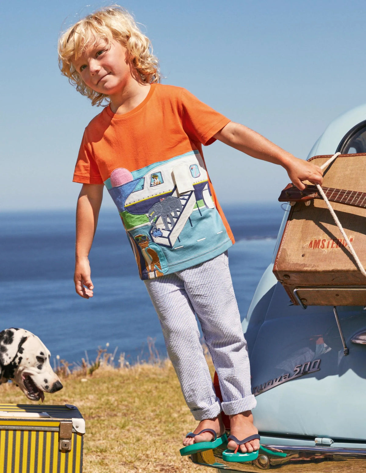 Lift-the-flap Travel T-shirt-Satsuma Orange Aeroplane