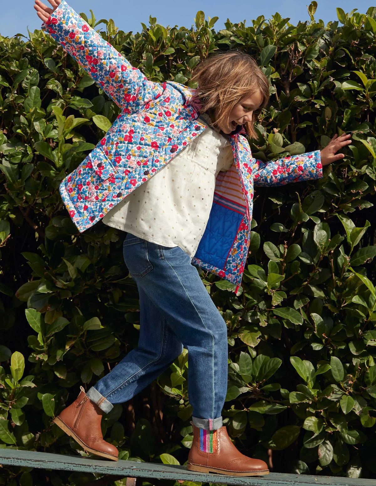Quilted Jacket-Multi Apple Blossom Floral