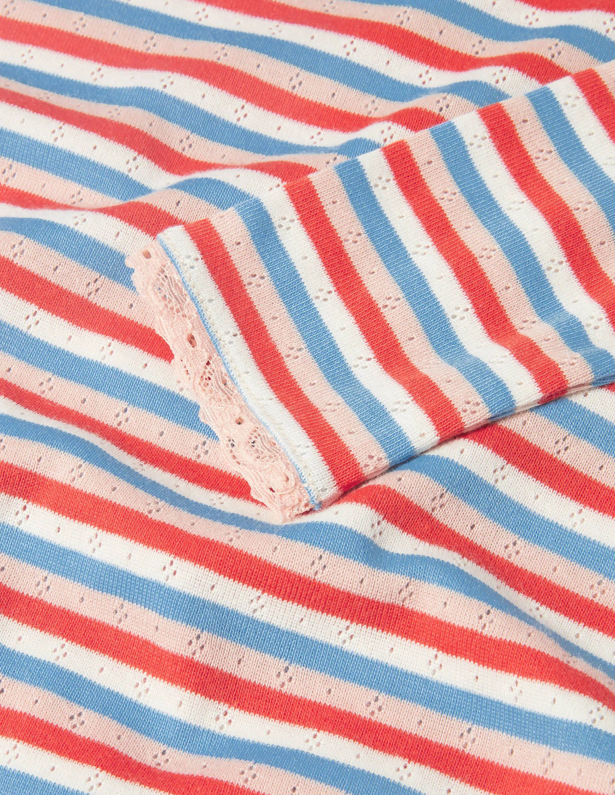 Supersoft Pointelle T-shirt-Surfboard Blue/ Rosehip Pink
