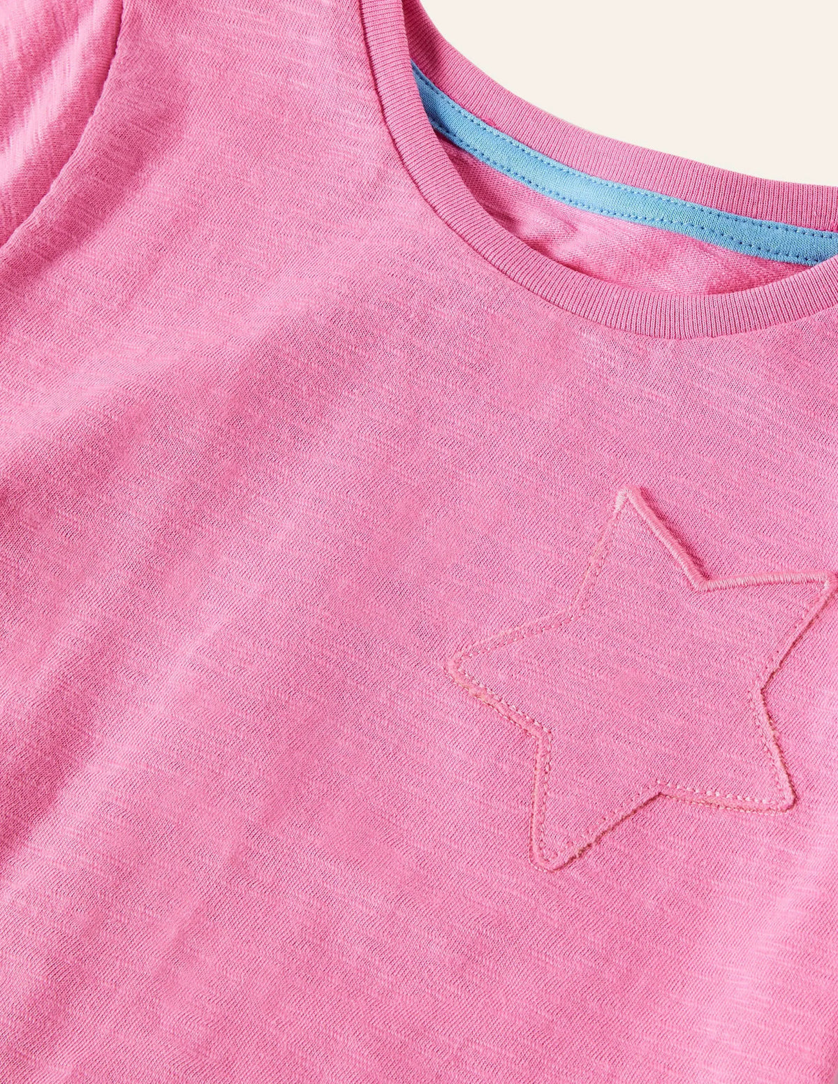 Star Pocket Slub T-shirt-Plum Blossom Pink
