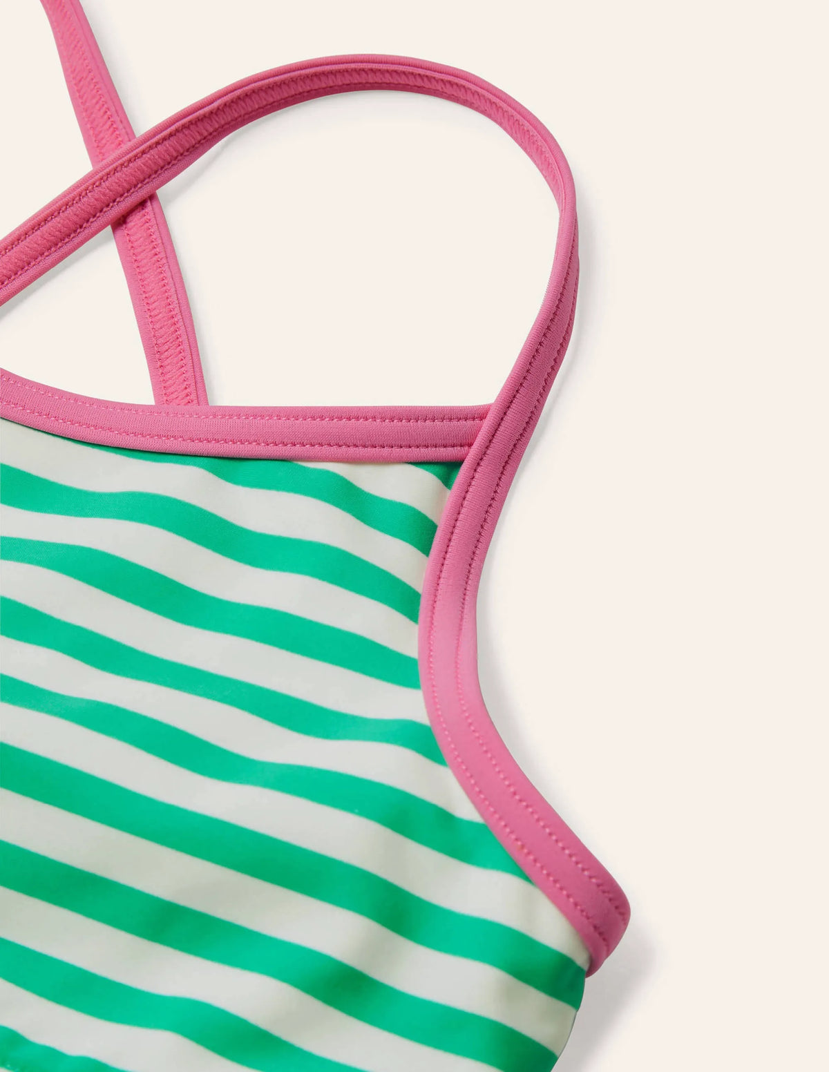 Patterned Bikini Top-Light Green/ Ivory