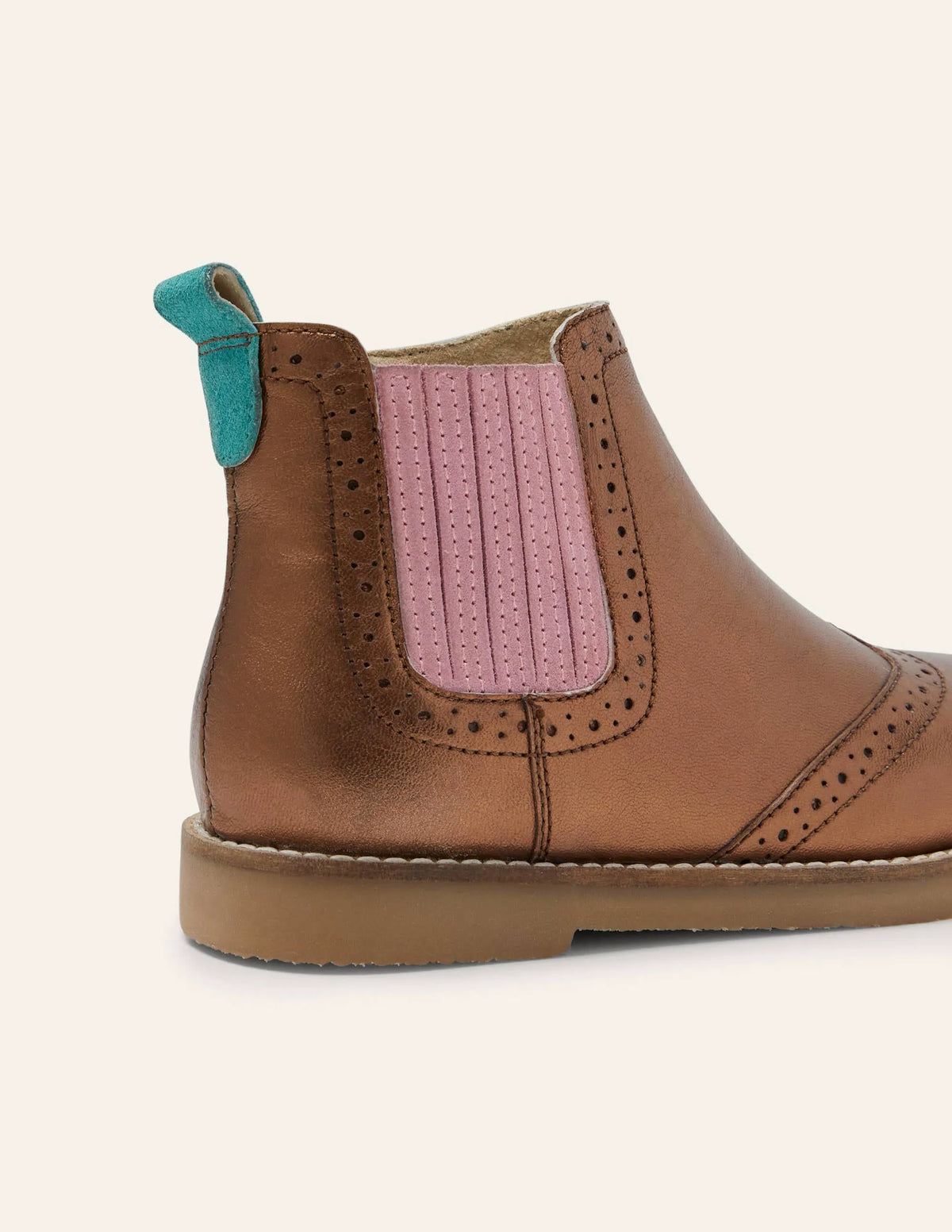 Leather Chelsea Boots-Bronze Metallic