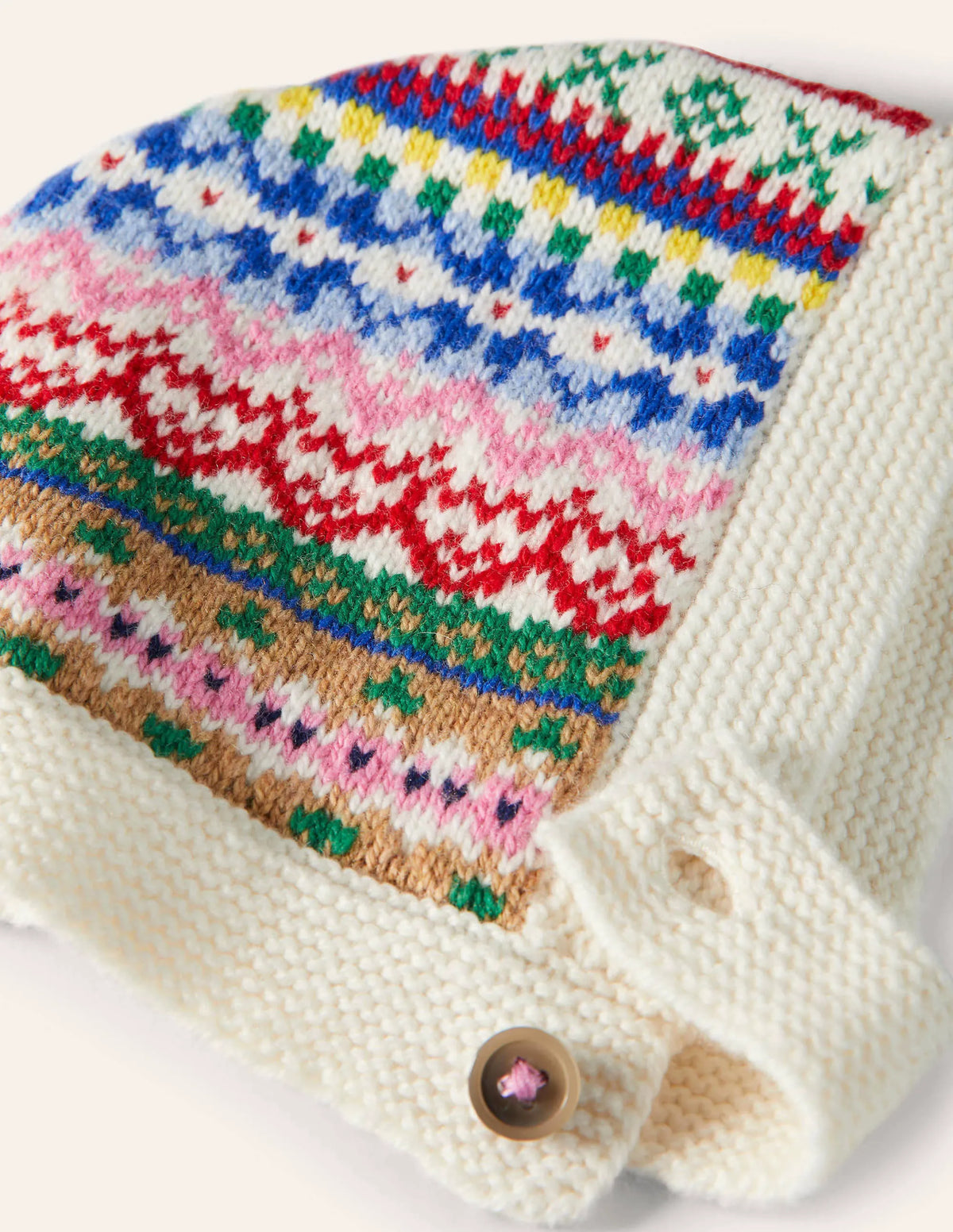 Fair Isle Knitted Bonnet-Multi