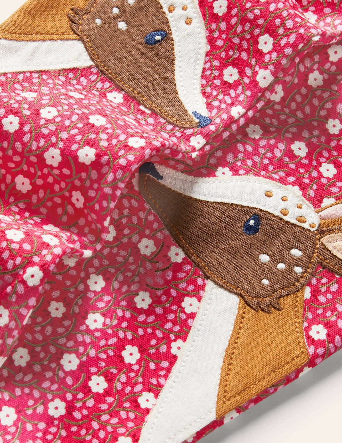 Fun Appliqué Leggings-Floral Ditsy Rose Deer
