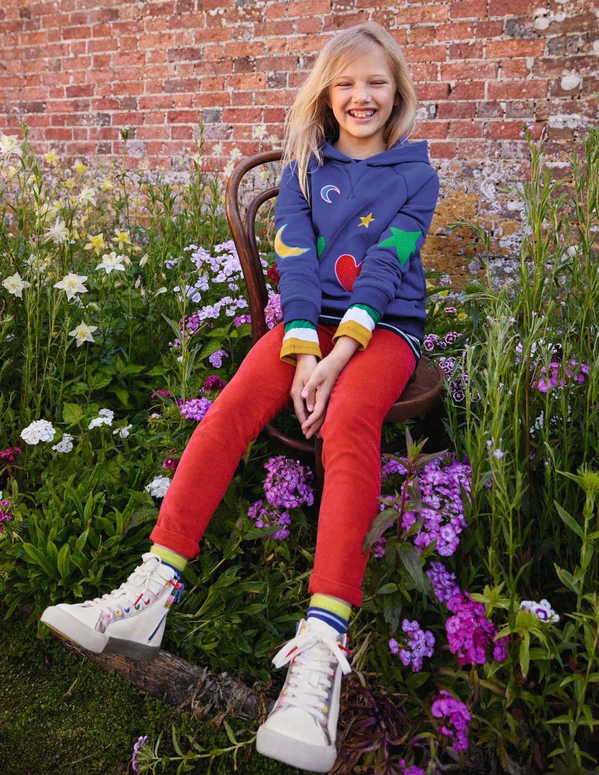 Appliqué Hoodie-Starboard Blue Stars