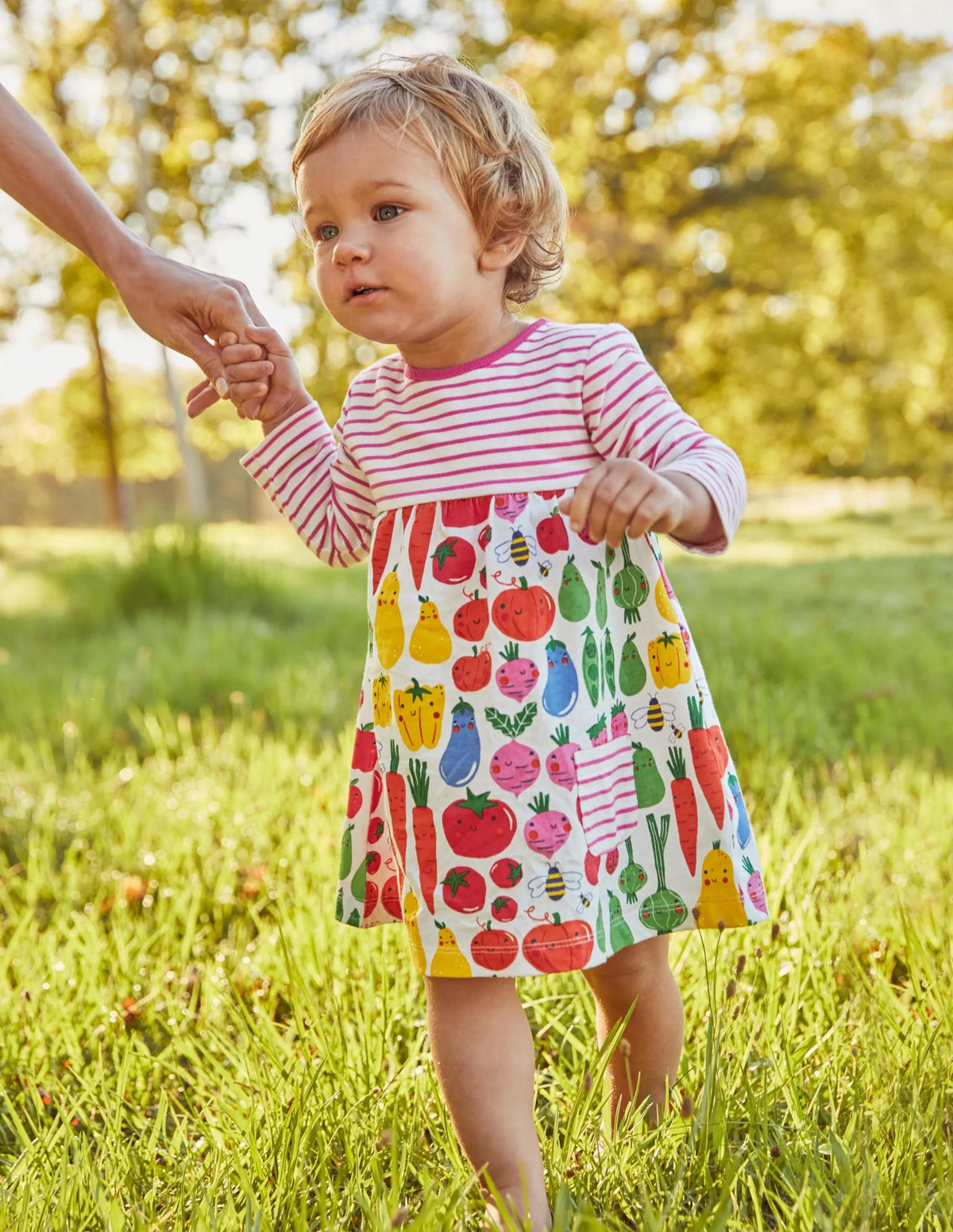 Jersey Hotchpotch Dress-Ivory Garden Gang