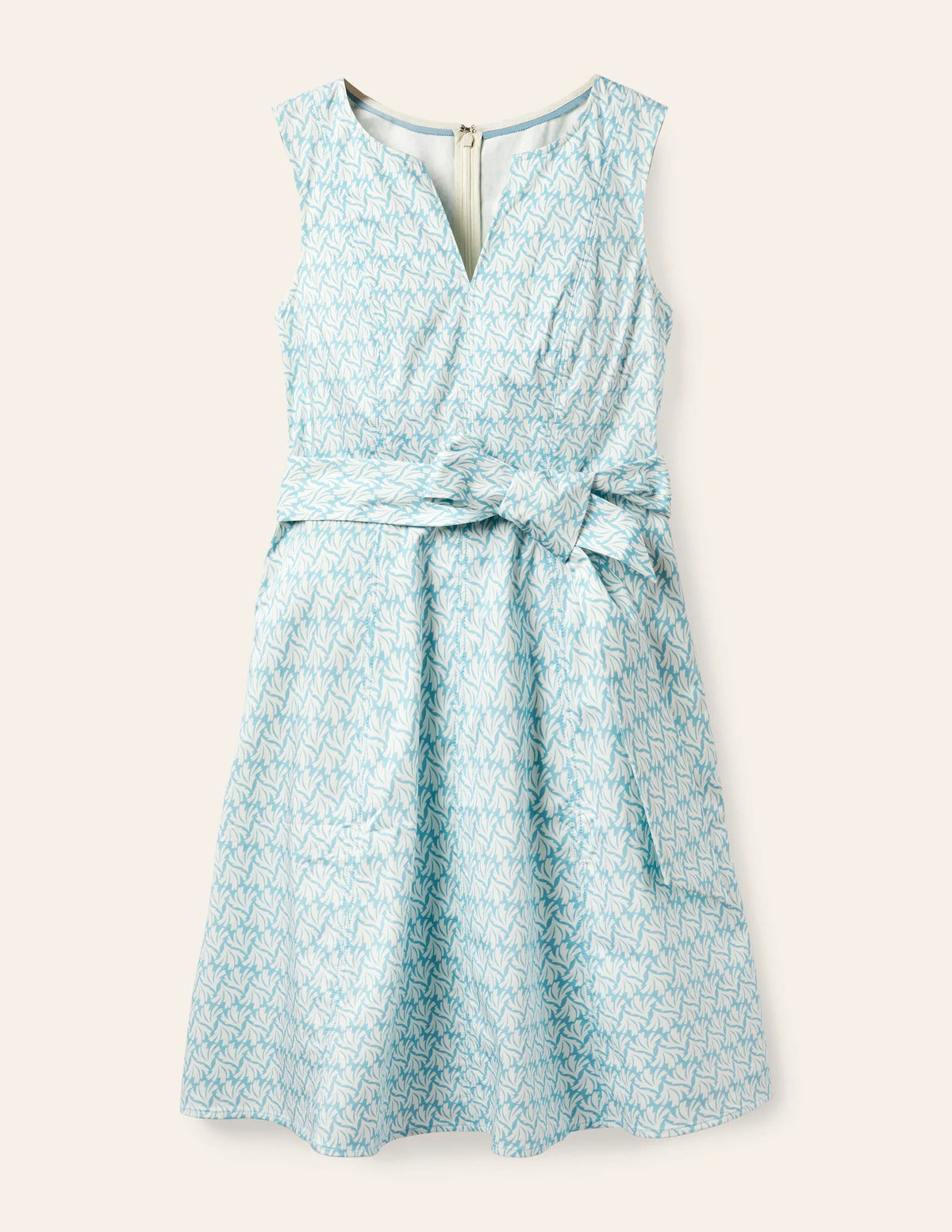 Mischa Belted Dress-Aqua, Swaying Coral