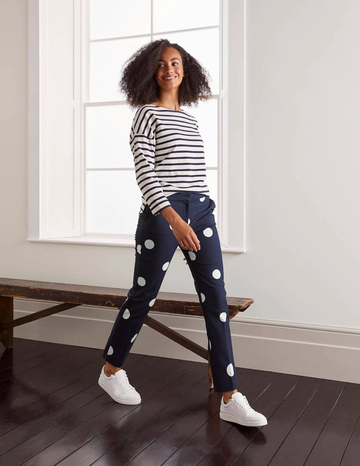Richmond 7/8 Pants-French Navy, Regular Dot