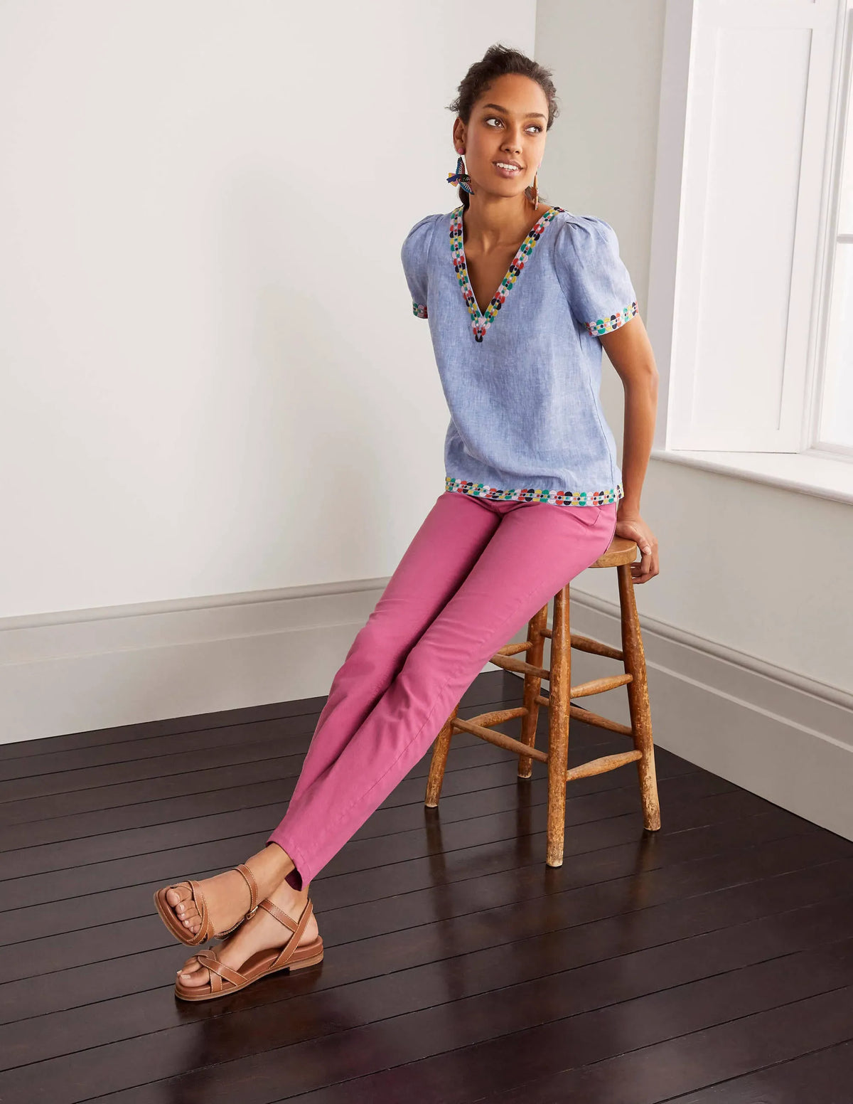 Slim Straight Ankle Skimmers-Berry Sorbet