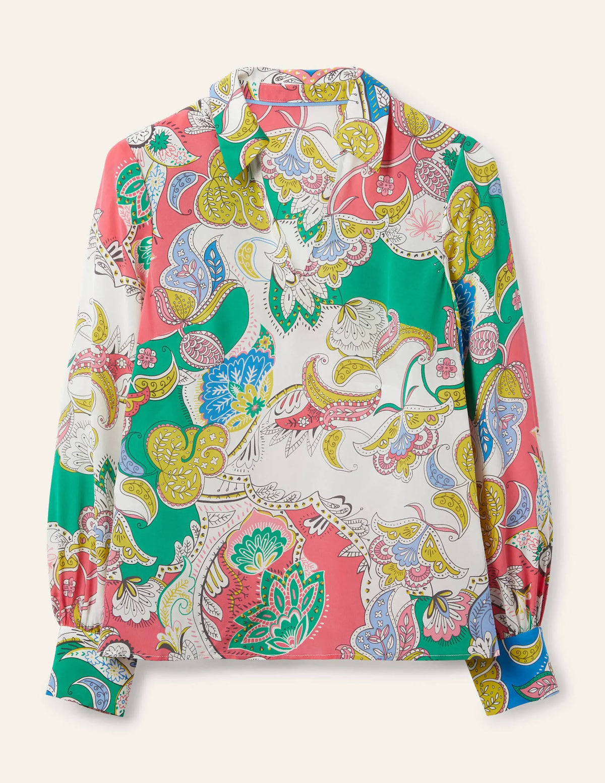 Lilian Silk Blouse-Azalea, Enchanted Amour