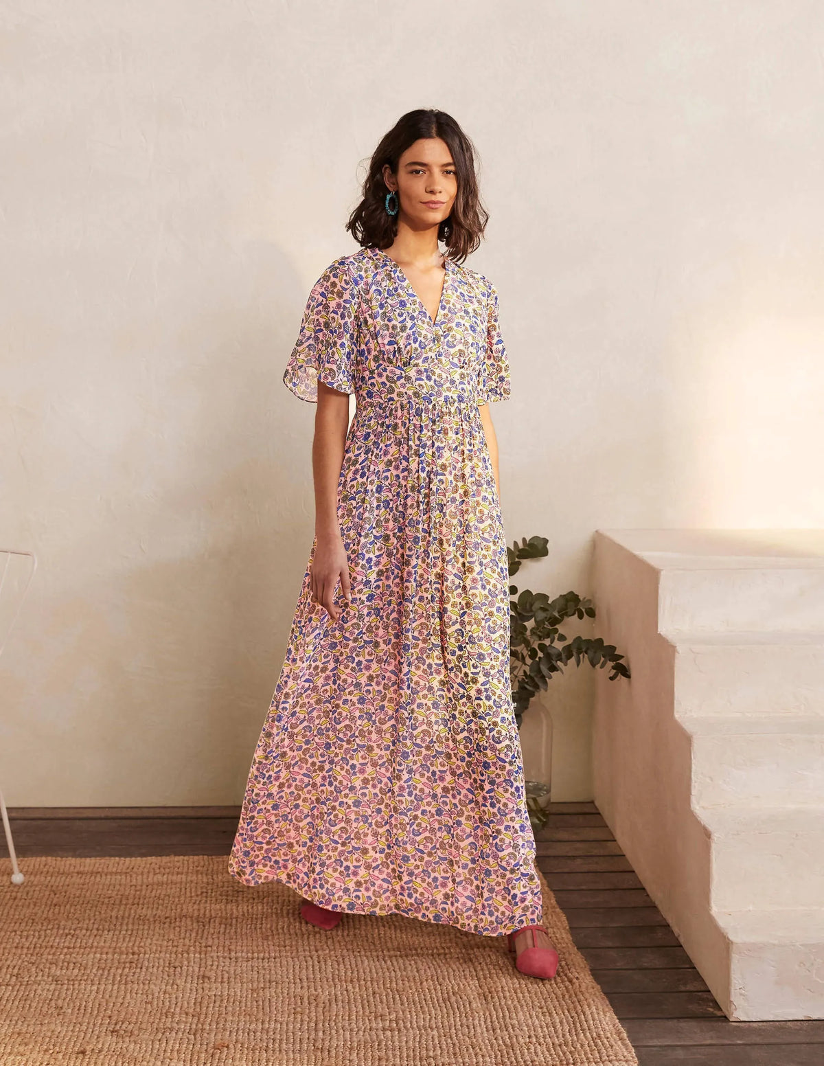 Veronica Maxi Dress-Milkshake, Trailing Posy