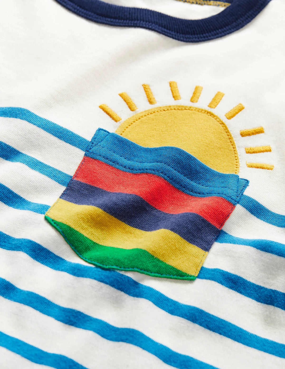 Long Sleeve Breton T-shirt-Ivory/Moroccan Blue Weather
