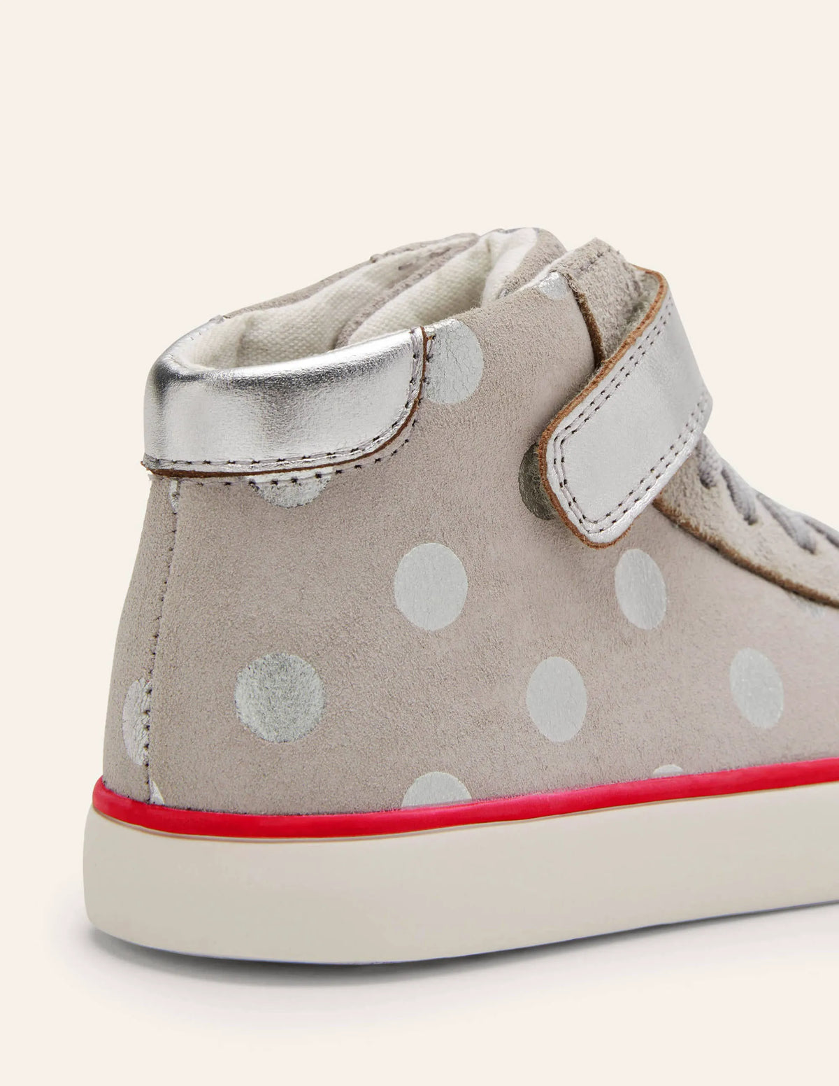Elasticated Lace High Tops-Silver Spot