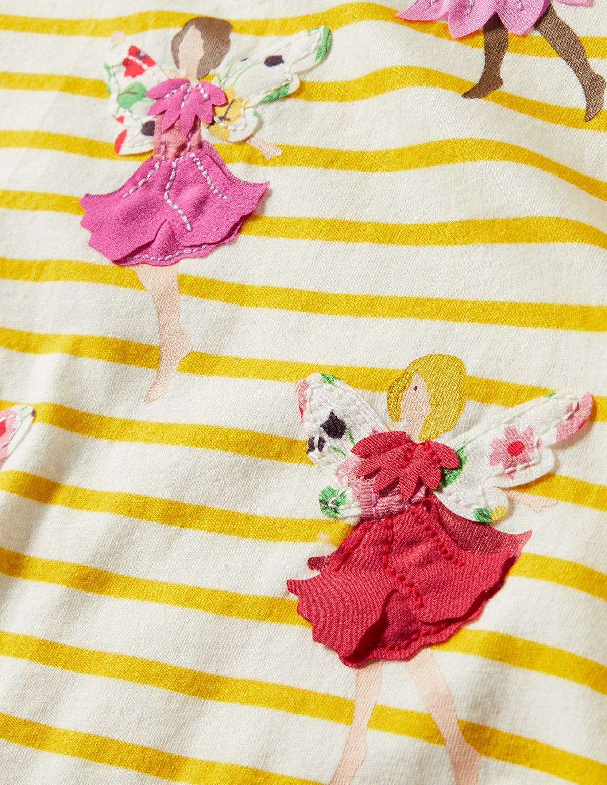 Ruffle Interest Logo T-shirt-Daffodil Yellow Fairies