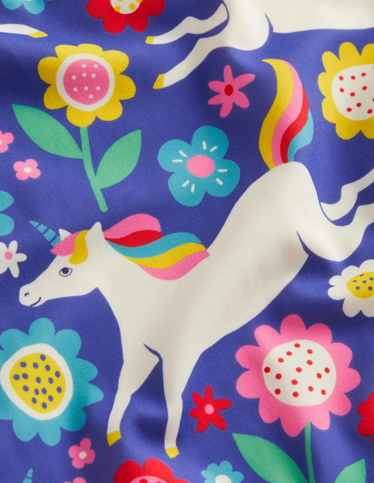 Cross-back Printed Swimsuit-Bluebell Unicorn Floral