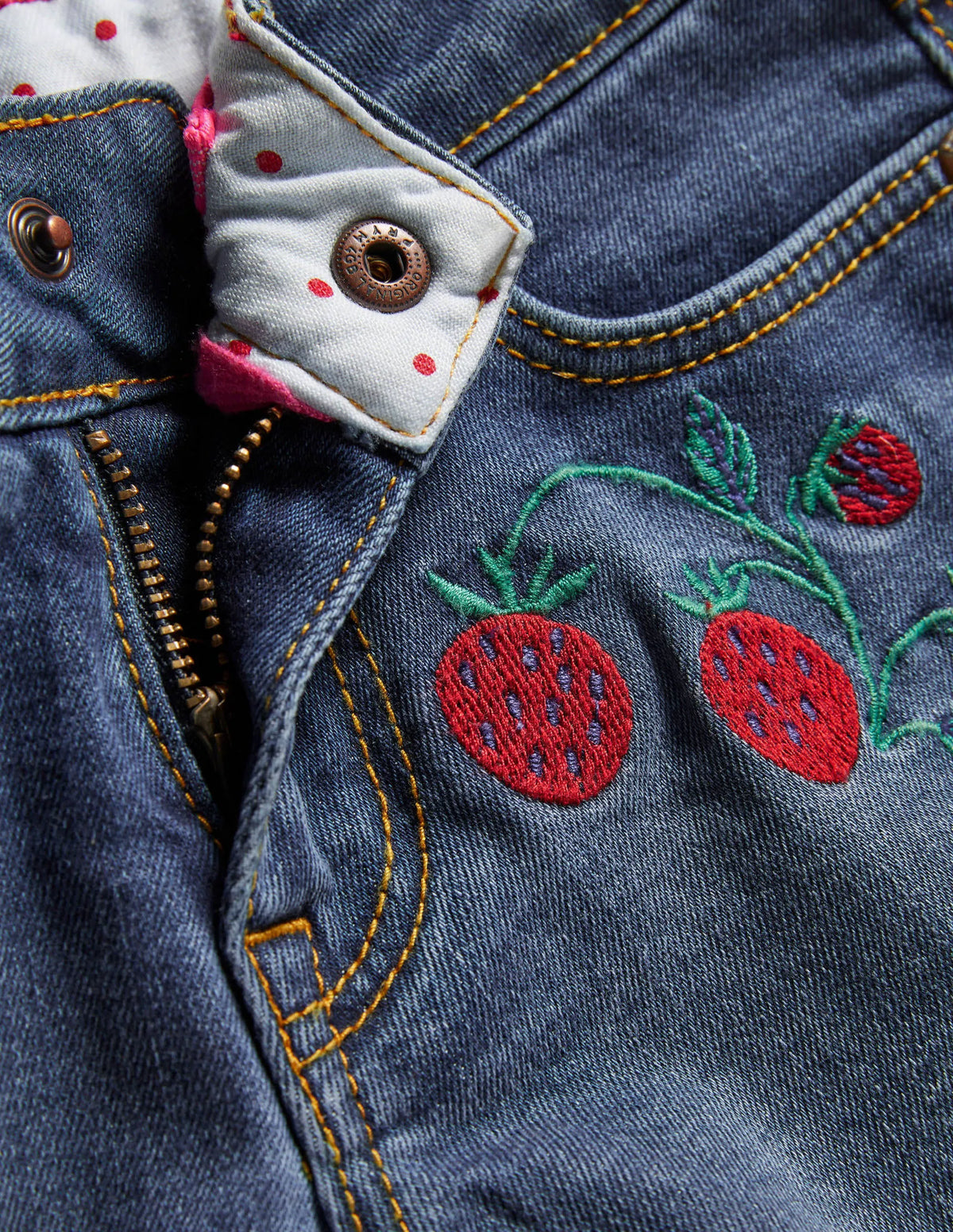 Denim Shorts-Mid Vintage Denim Bee