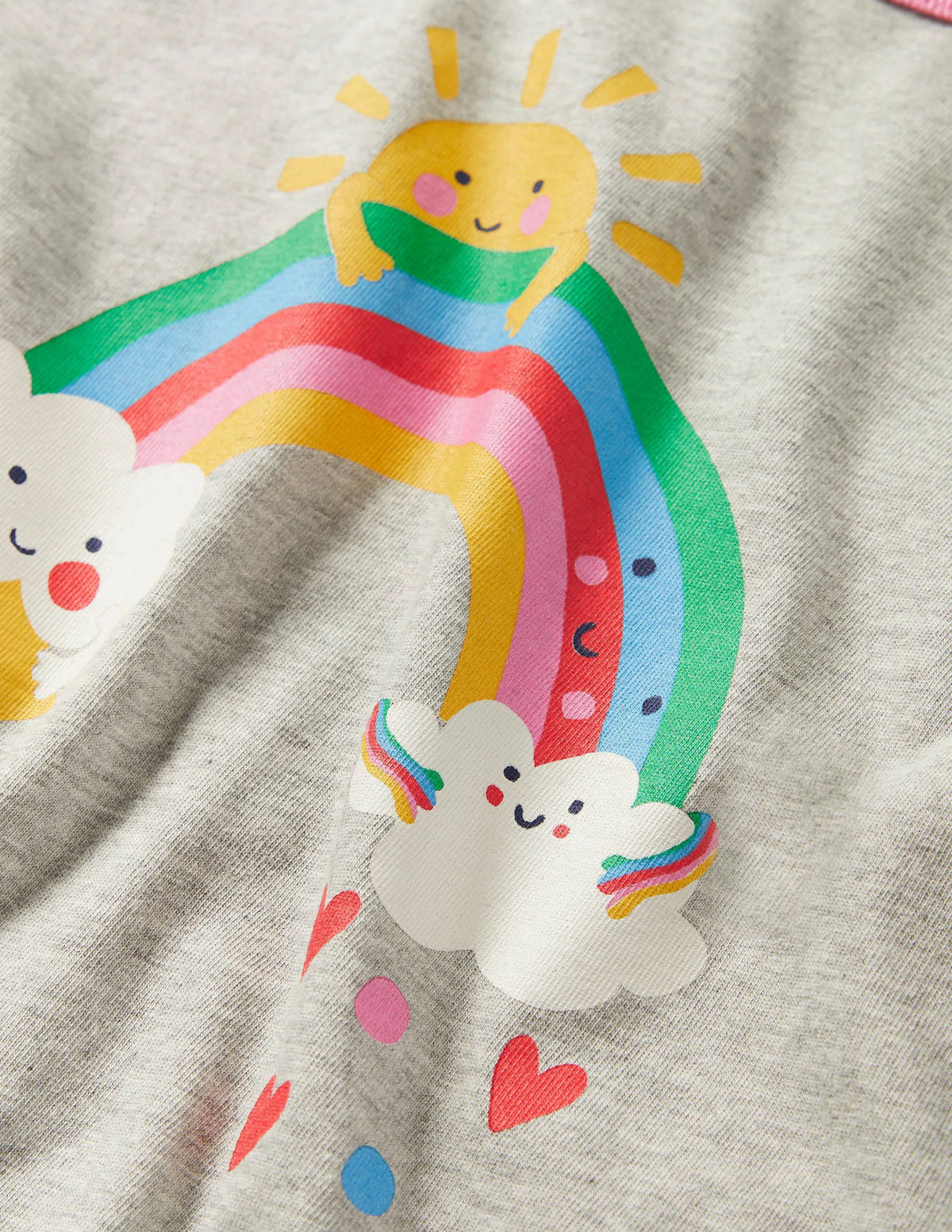 Printed Graphic T-shirt-Grey Marl Weather