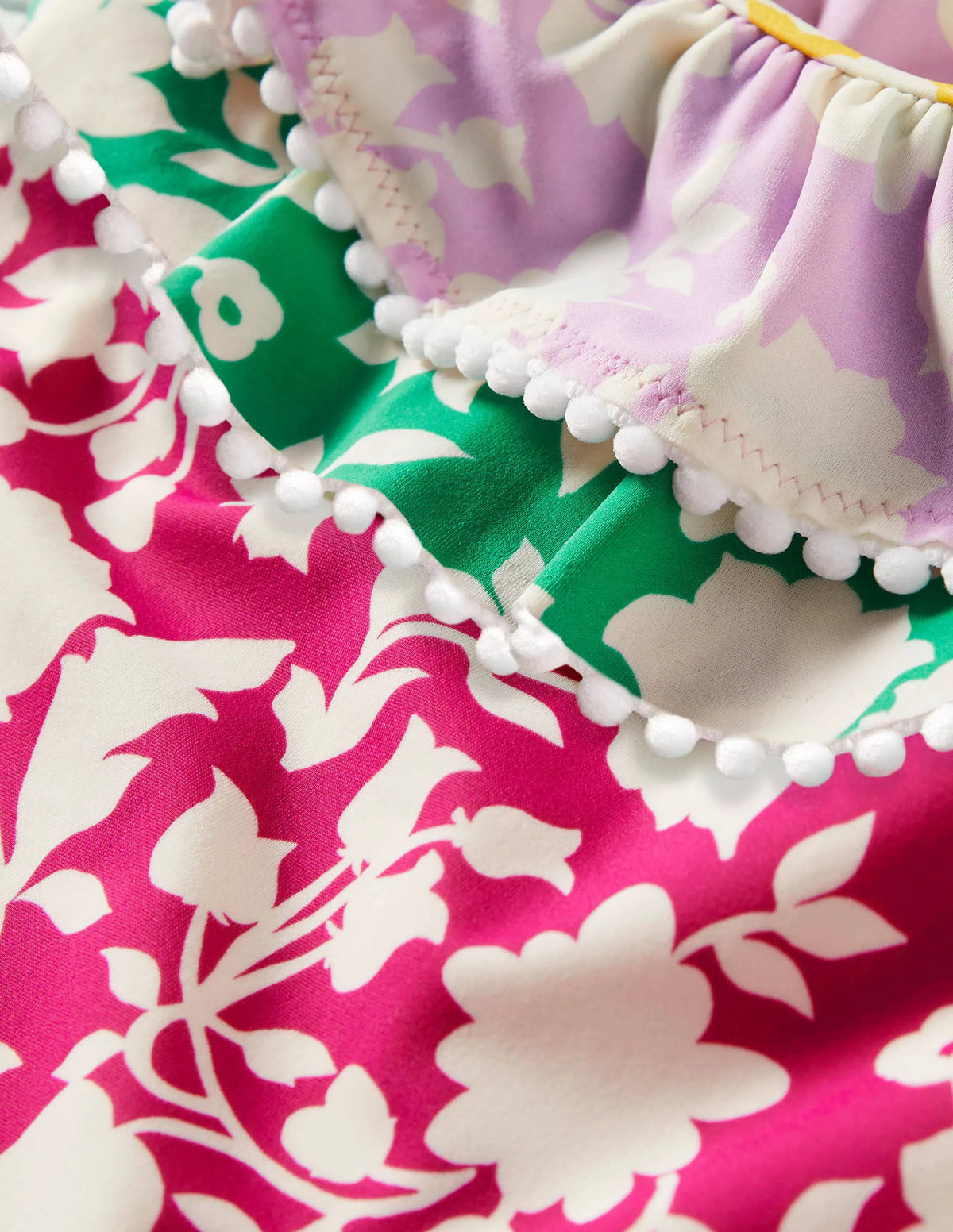 Hotchpotch Frilly Swimsuit-Very Berry Purple Paisley