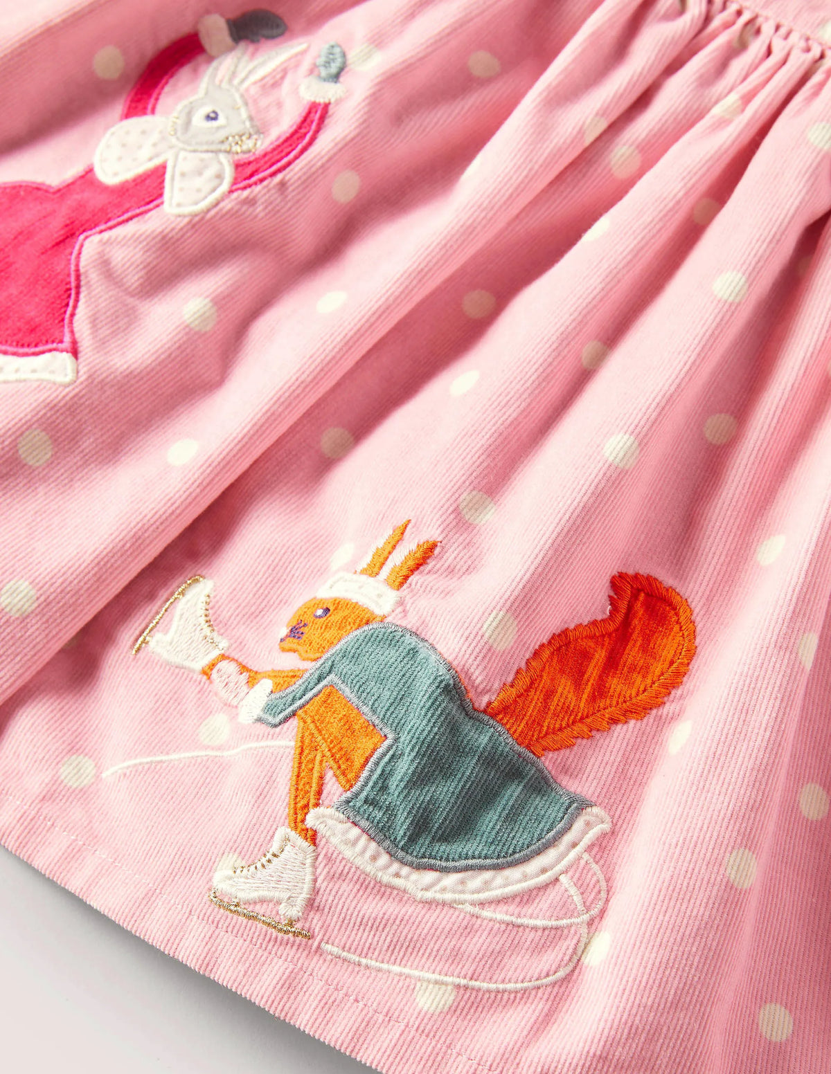 Cord Appliqué Skirt-Ice Skating Animals