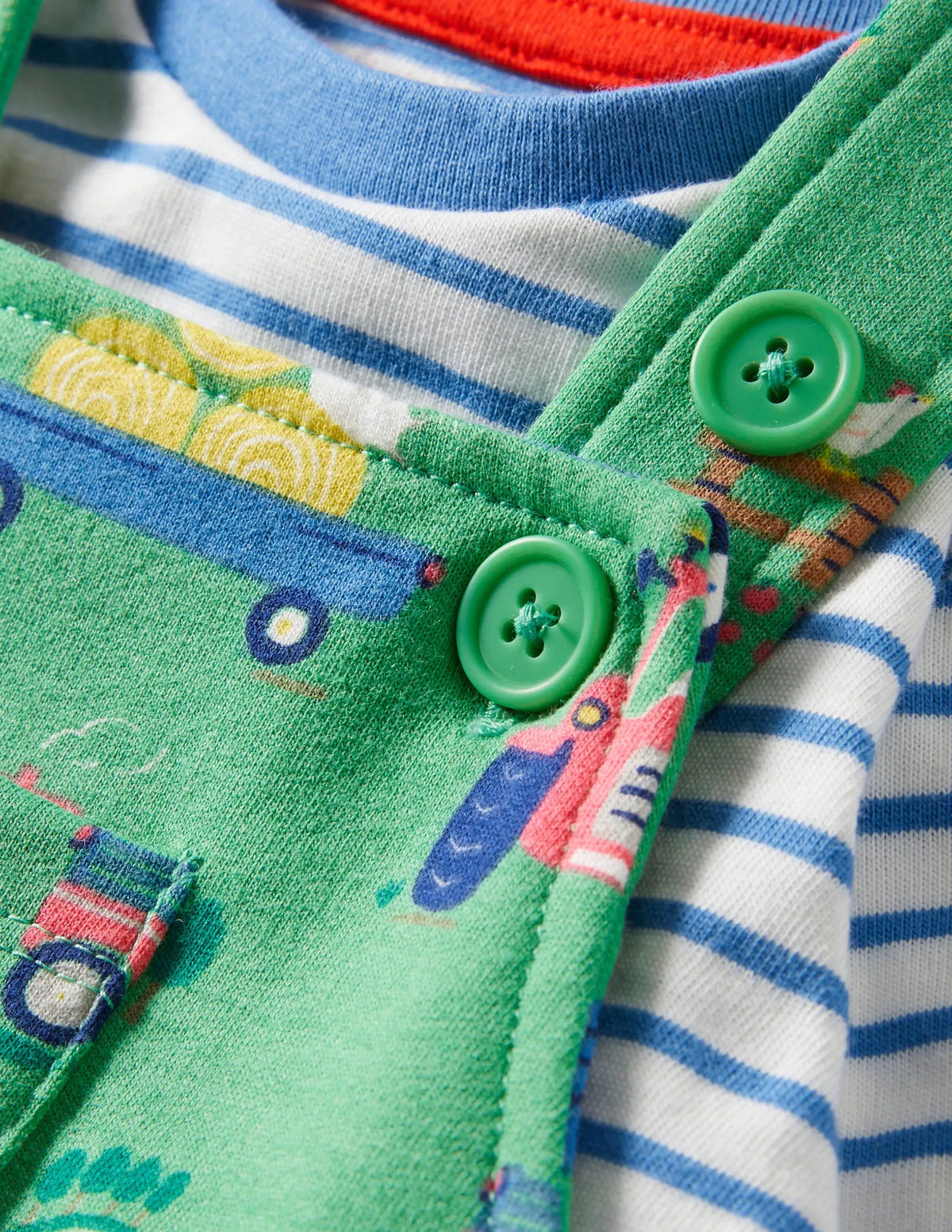 Jersey Overall Set-Iguana Green Farm Friends