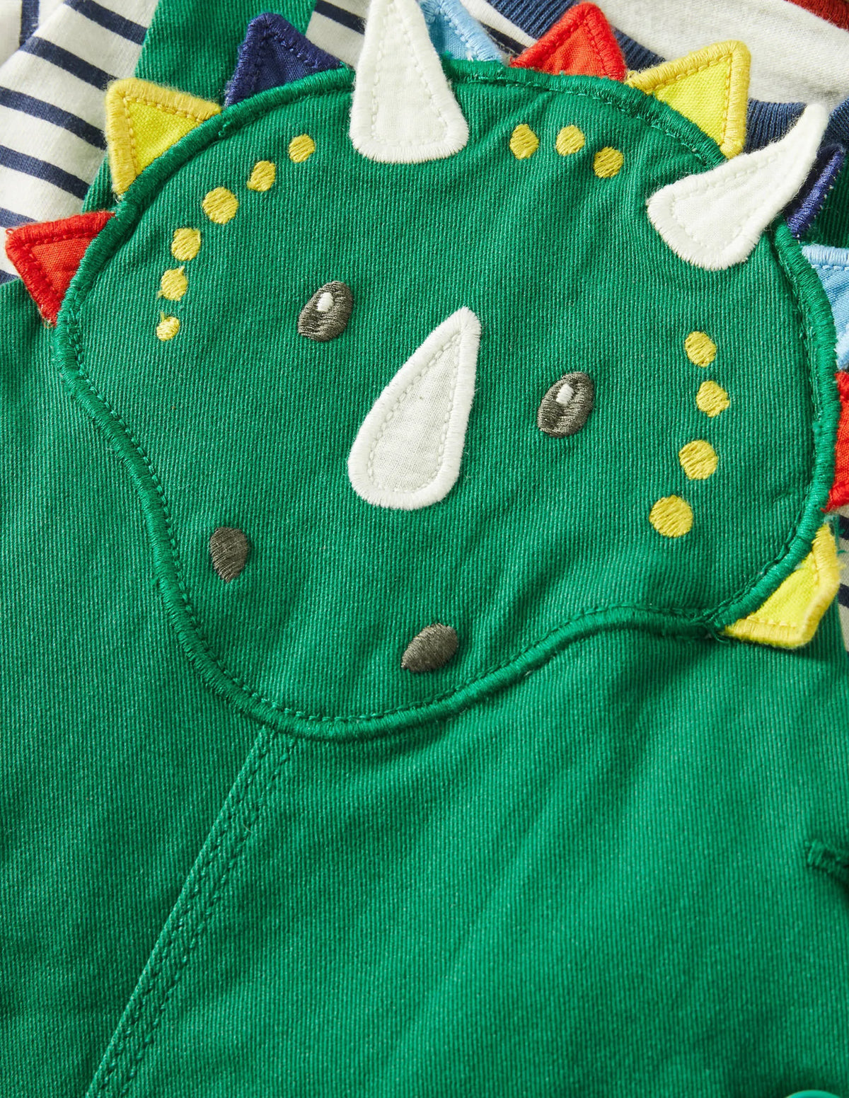 Dinosaur Dungaree Set-Highland Green Dinosaur
