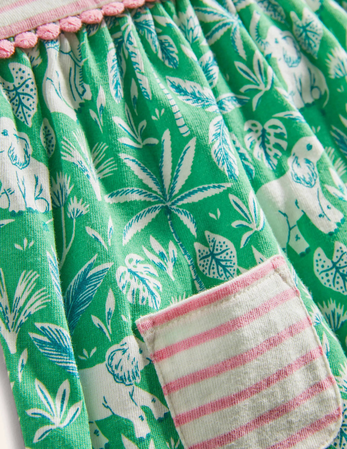 Sleeveless Jersey Dress-Aloe Green Elephant Palm