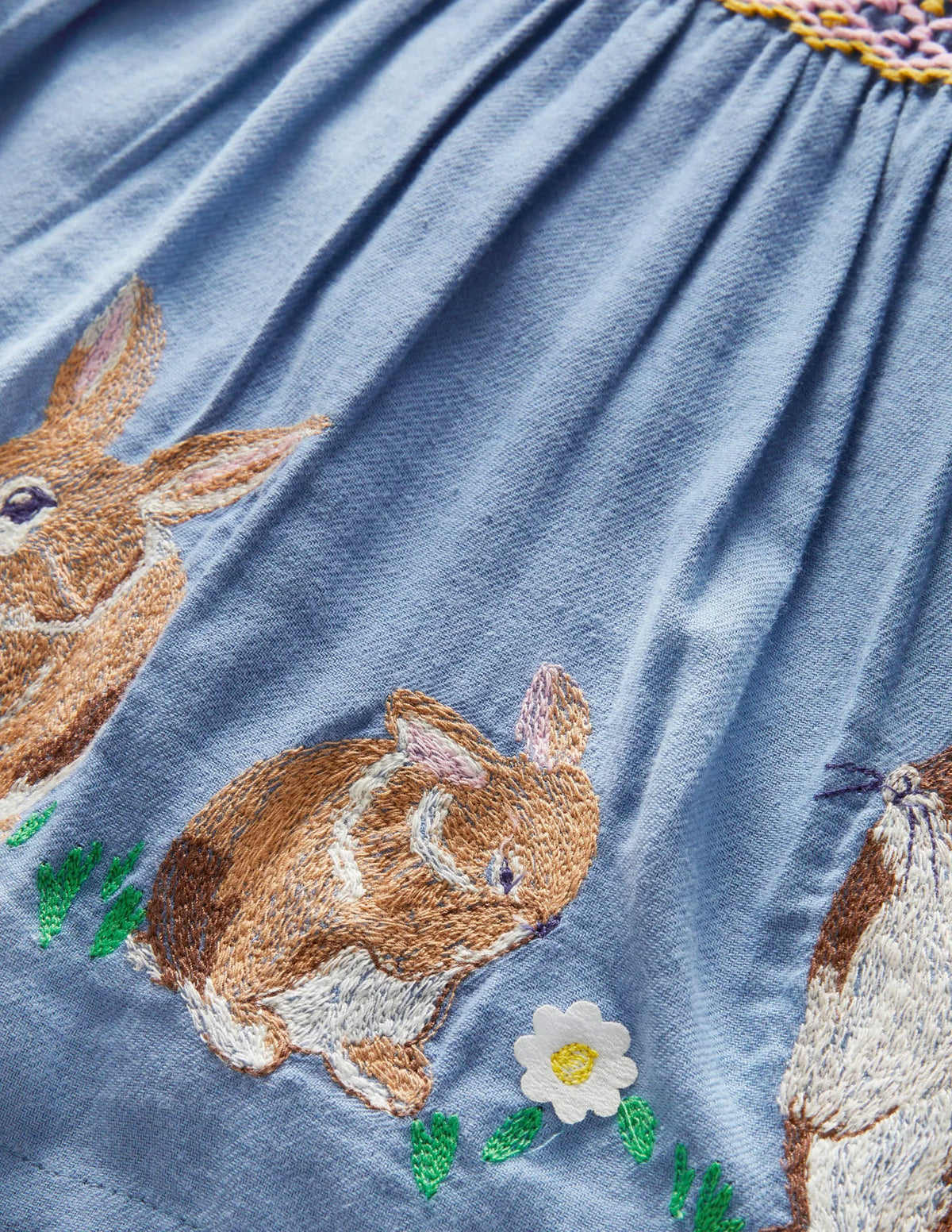 Nostalgic Woven Dress-Riviera Blue Bunnies