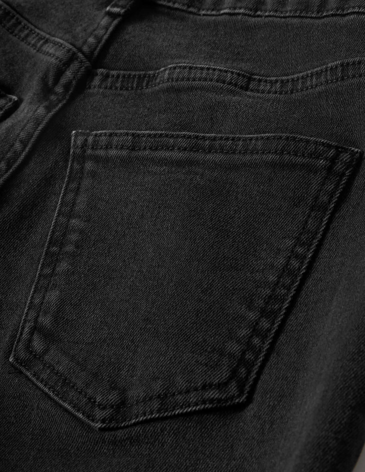 Relaxed Straight Jeans-Washed Black