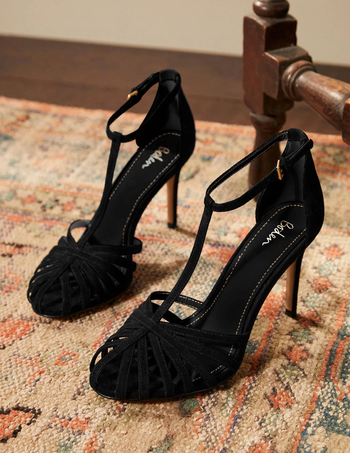 Tess Cage Heel Sandals-Black
