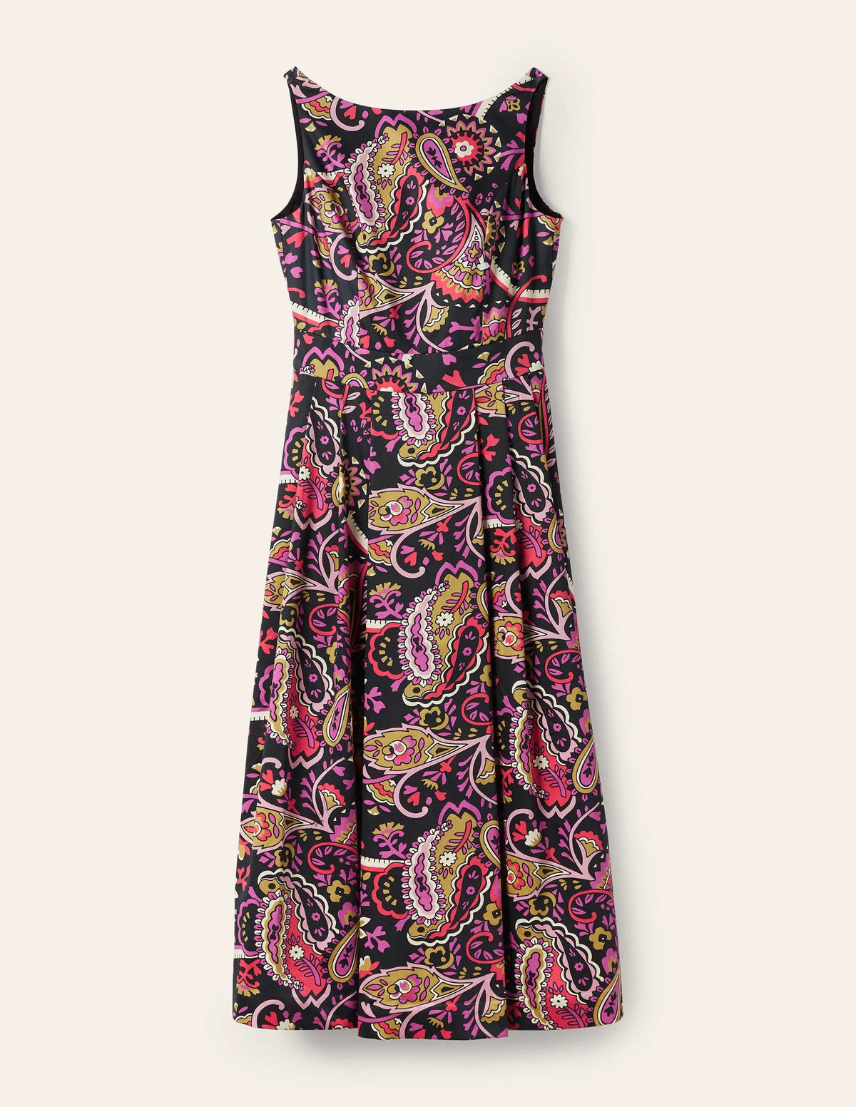 Scoop Back Fit and Flare Dress-Black, Fantastical