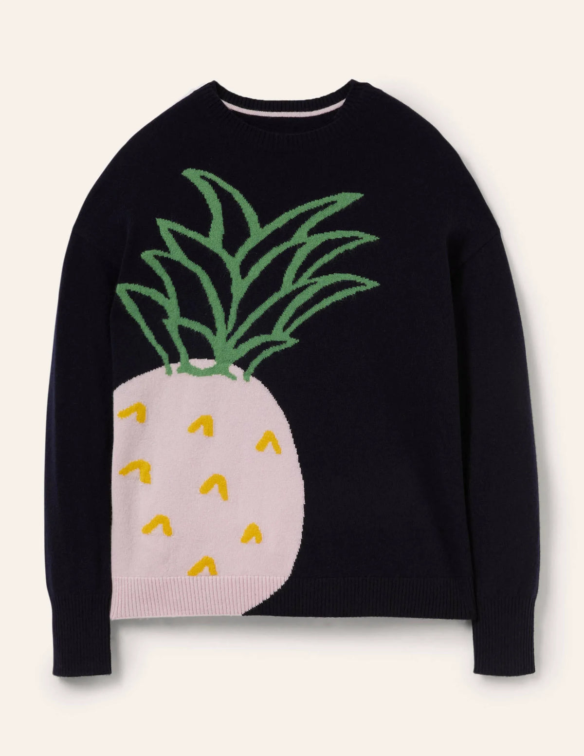 Margot Cashmere Sweater-Navy, Pineapple