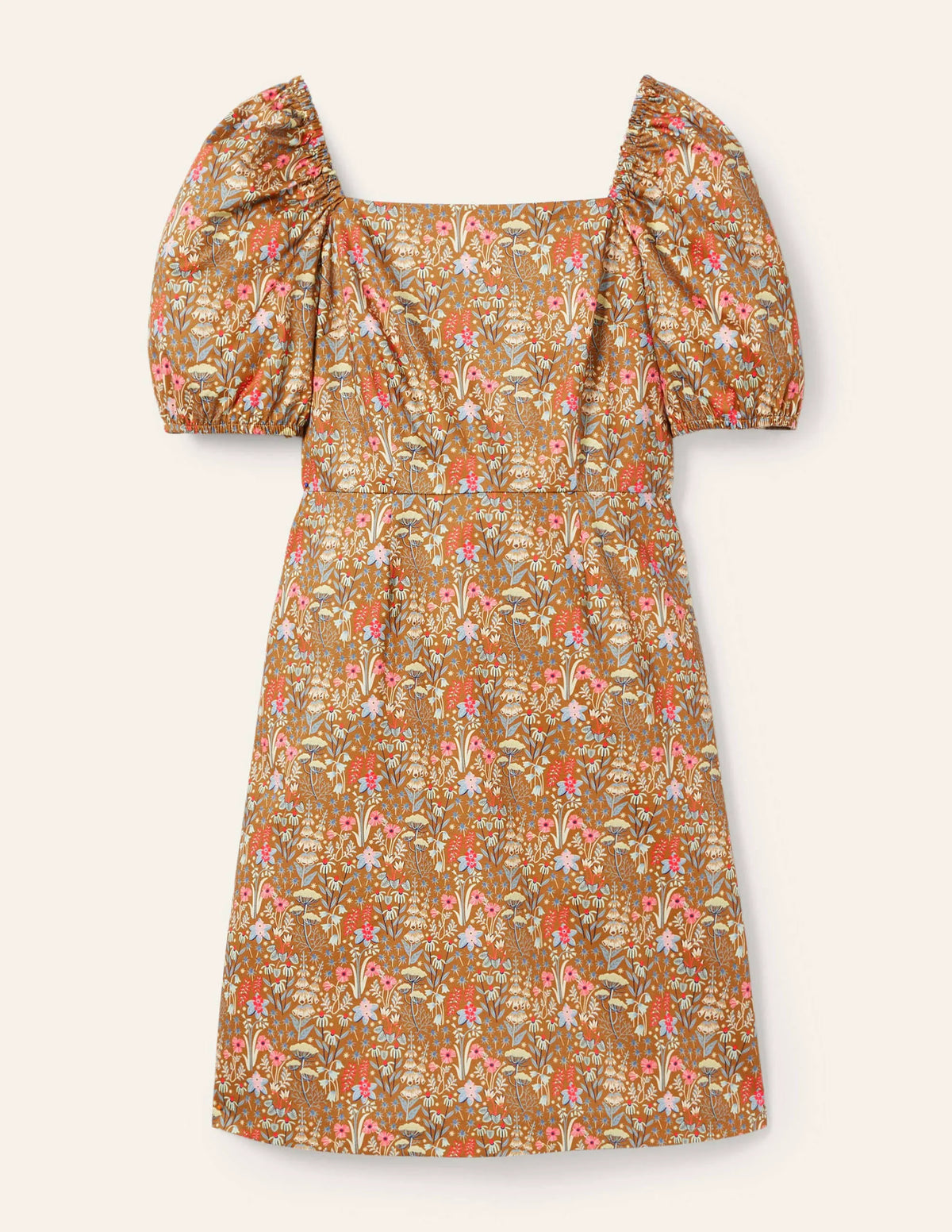 Puff Sleeve Mini Dress-Frankincense Wildflower Bloom