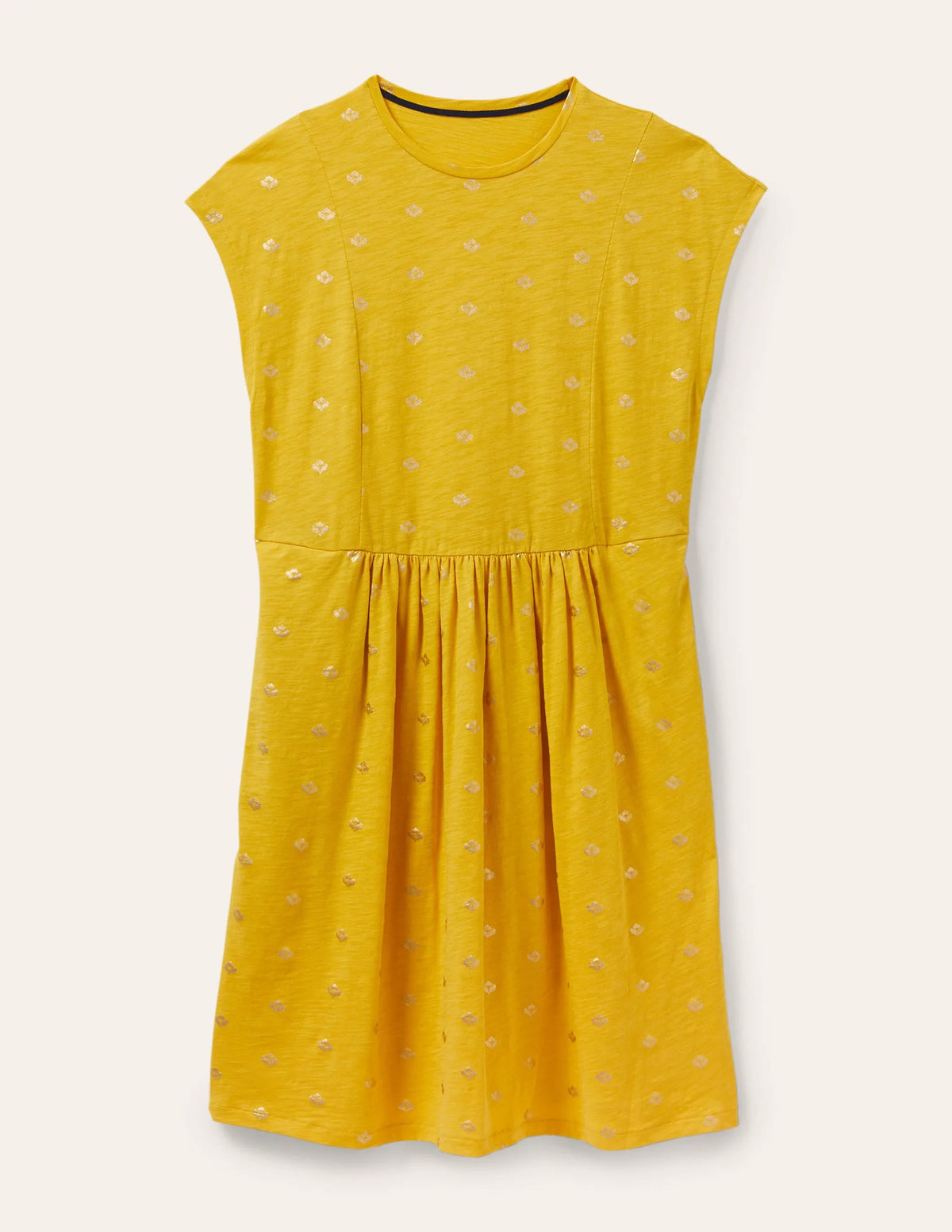 Jersey T-Shirt Dress-Honeycomb and Gold Foil
