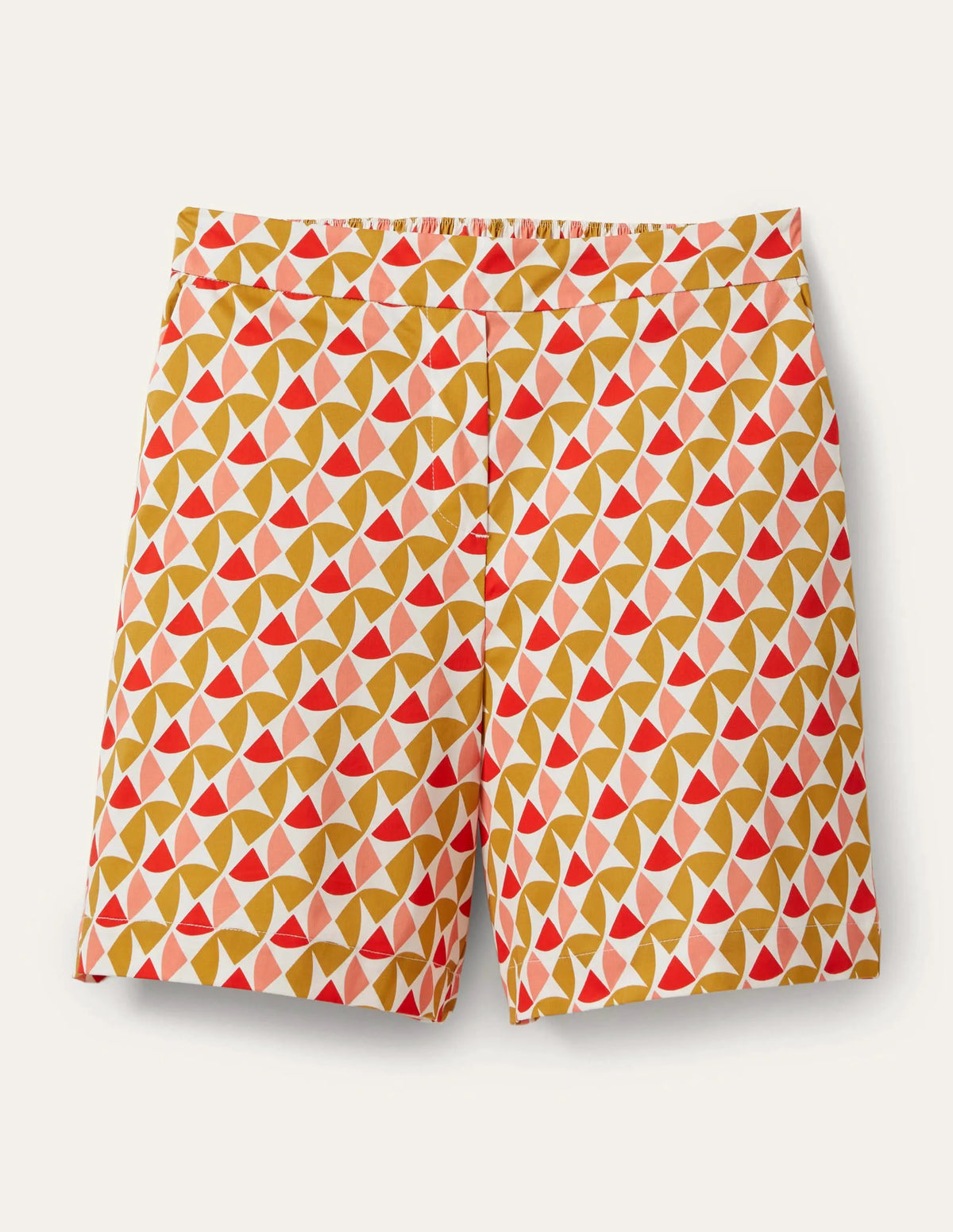 Pull On Shorts-Brioche, Rainbow Tile