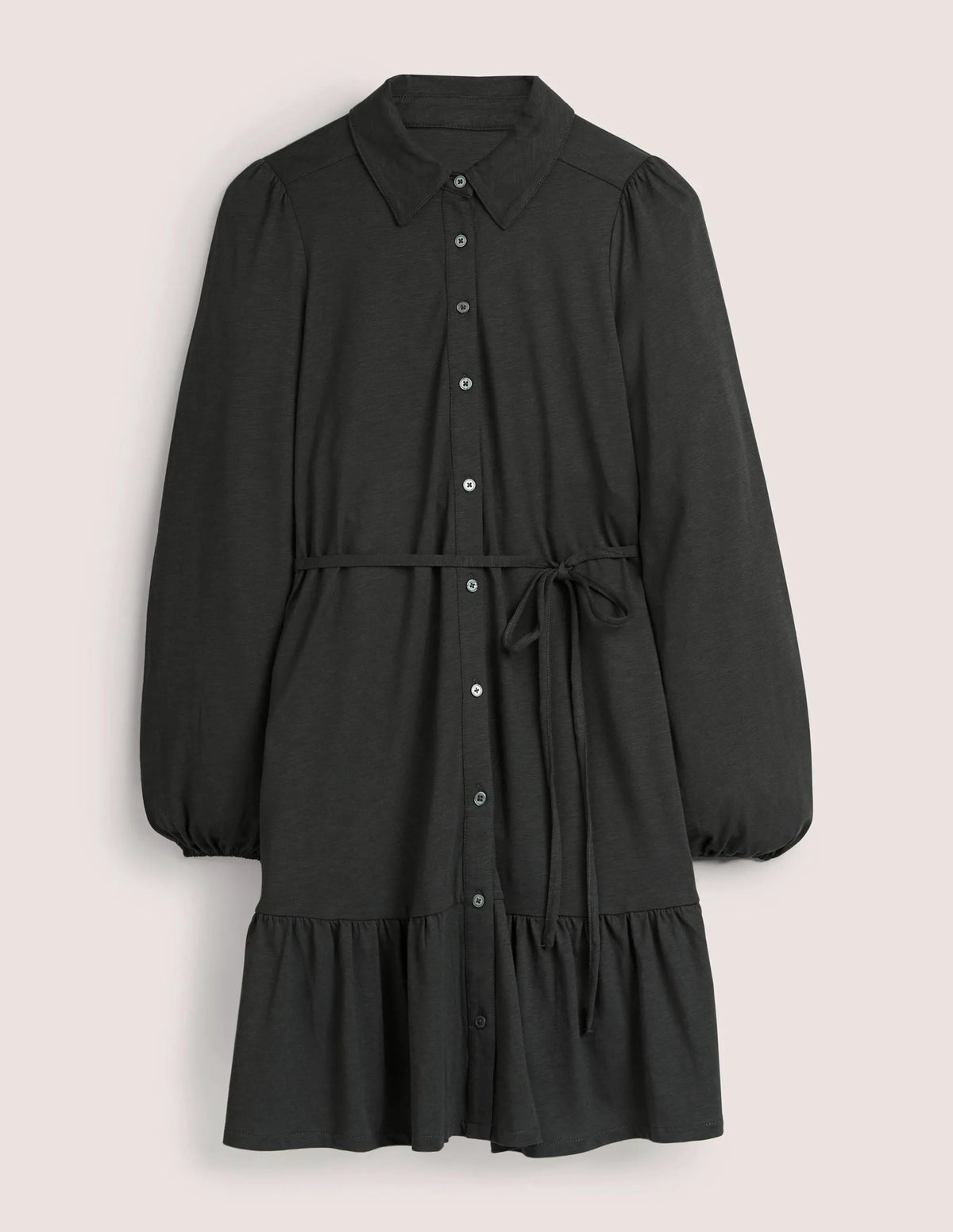 Tiered Jersey Shirt Mini Dress-Cavolo Nero