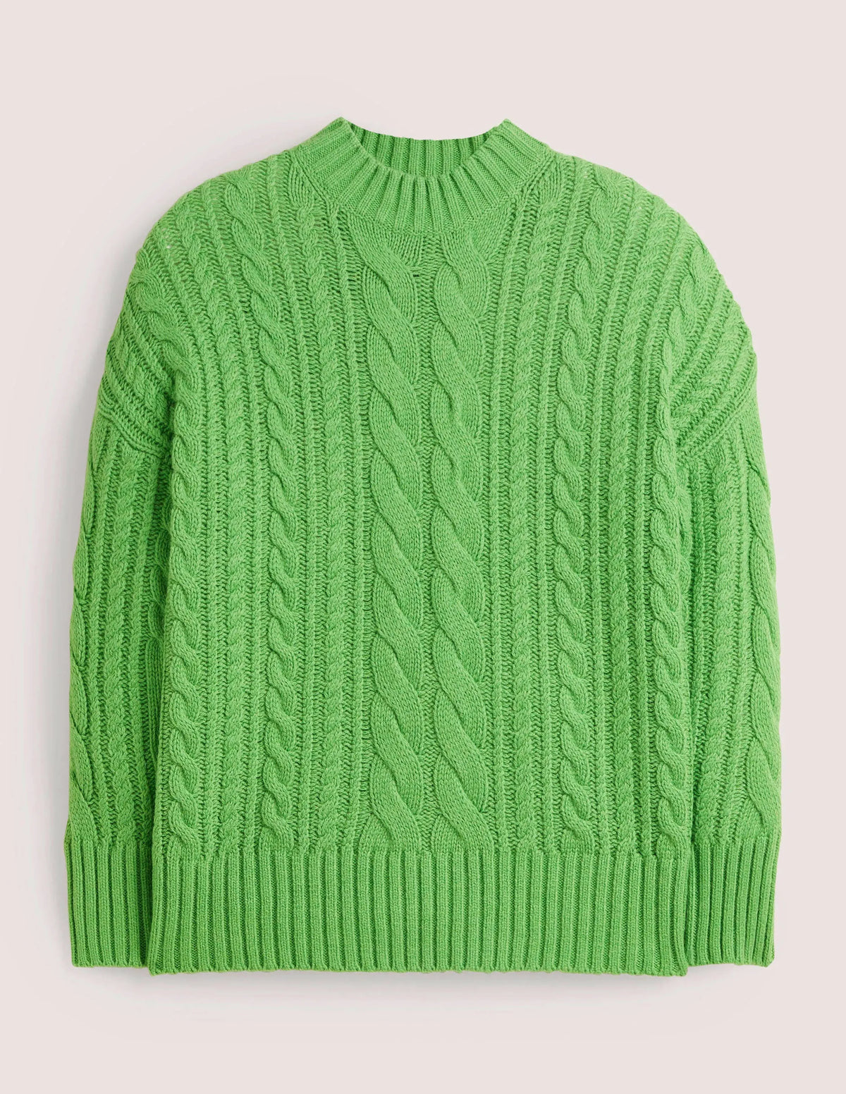 Cable Knit Sweater-Iguana Green