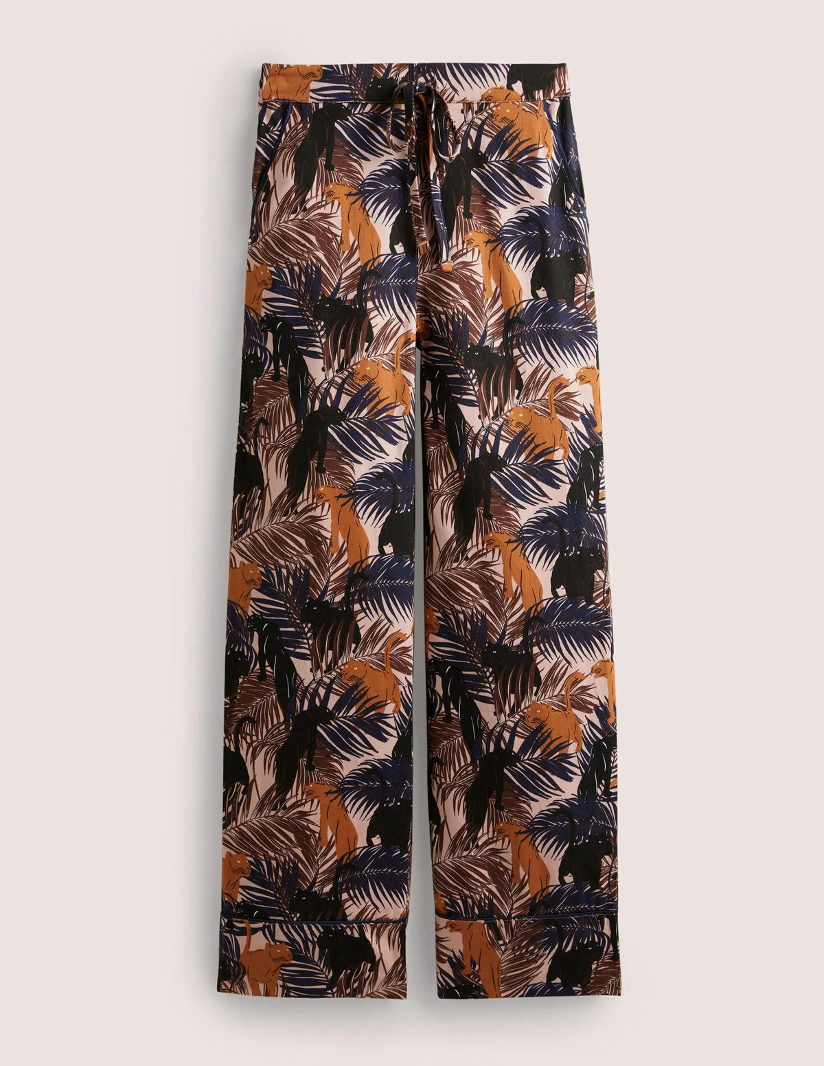 Easy Cotton Sleep Bottoms-Milkshake, Tropic Panther