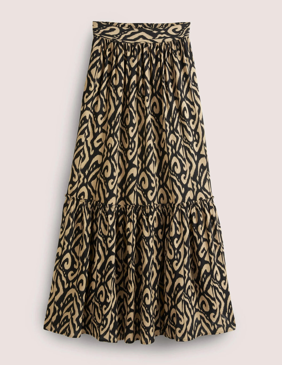 Grace Crinkle Maxi Skirt-Black, Ikat