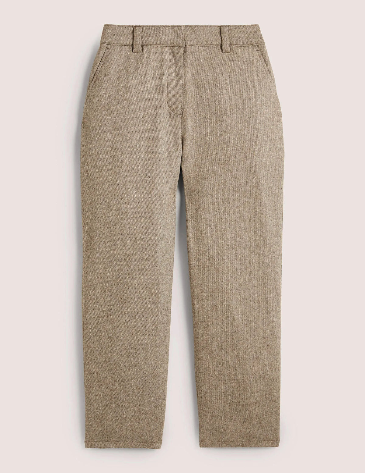 High Rise Balloon Leg Pants-Light Oatmeal Marl