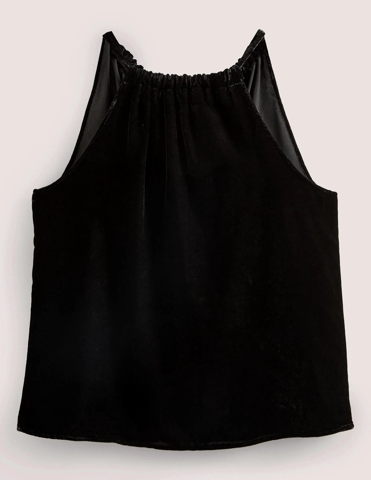 Velvet Halterneck Top-Black
