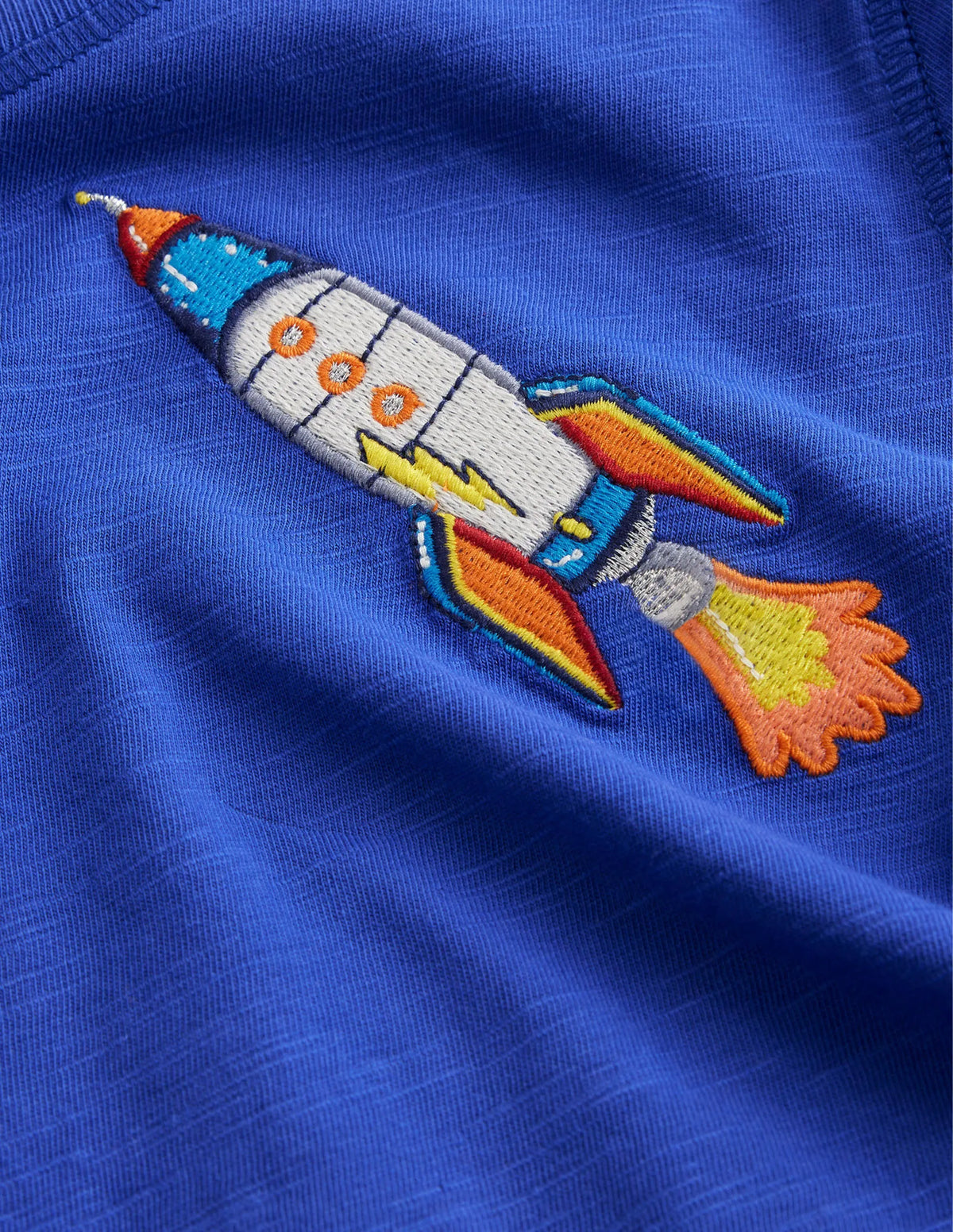 Washed Superstitch T-shirt-Bluing Blue Rocket