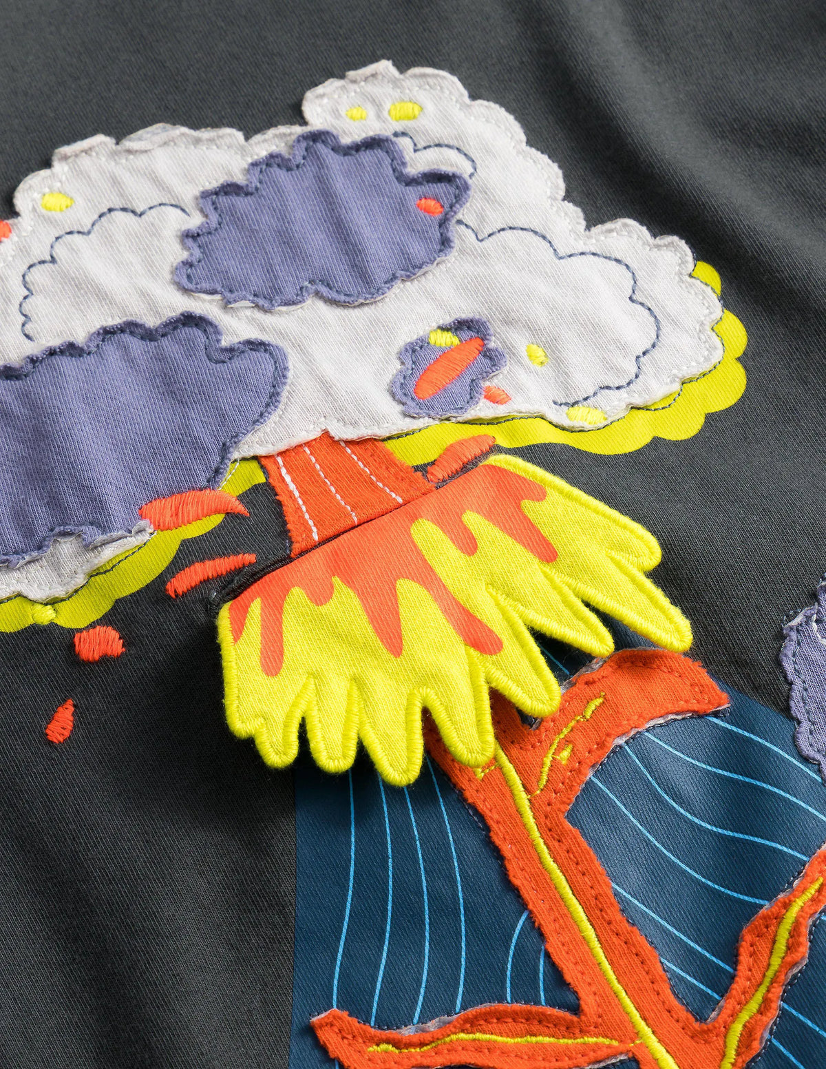 Lift-the Flap T-shirt-Smoke/Mandarin Red Volcano