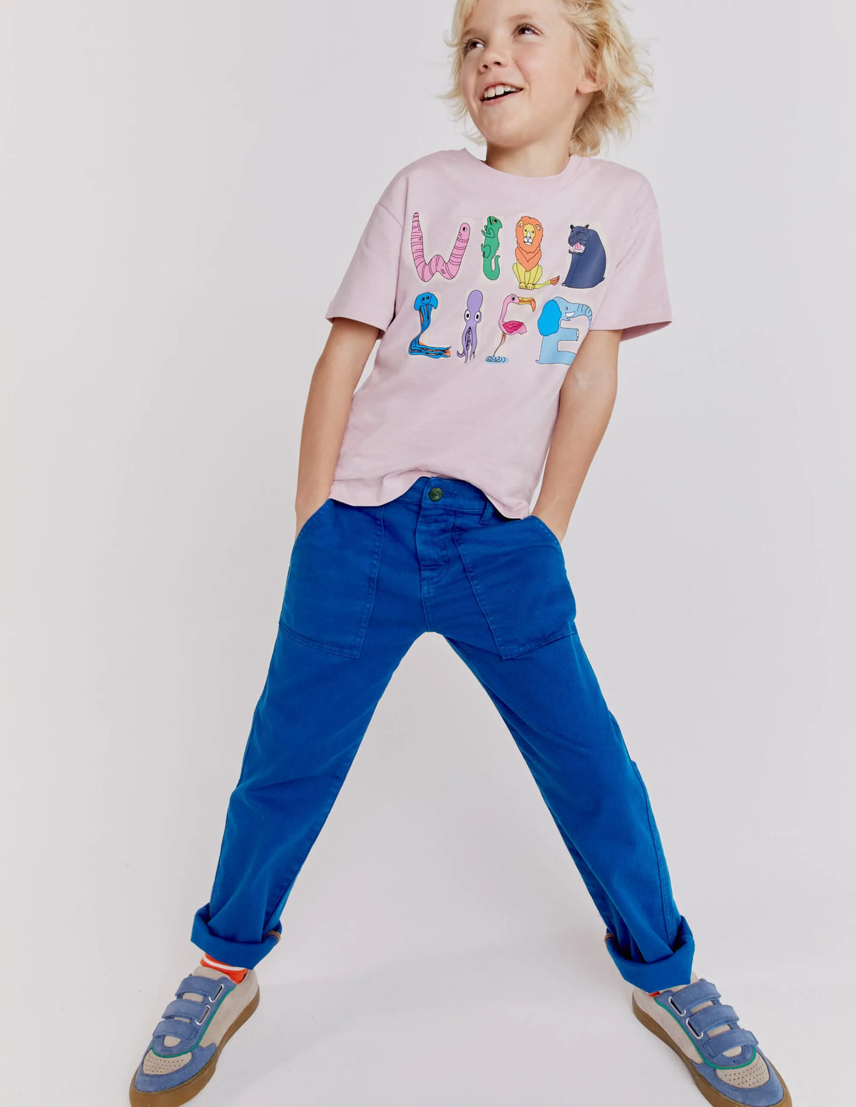 Chino Stretch Pants-Washed Brilliant Blue