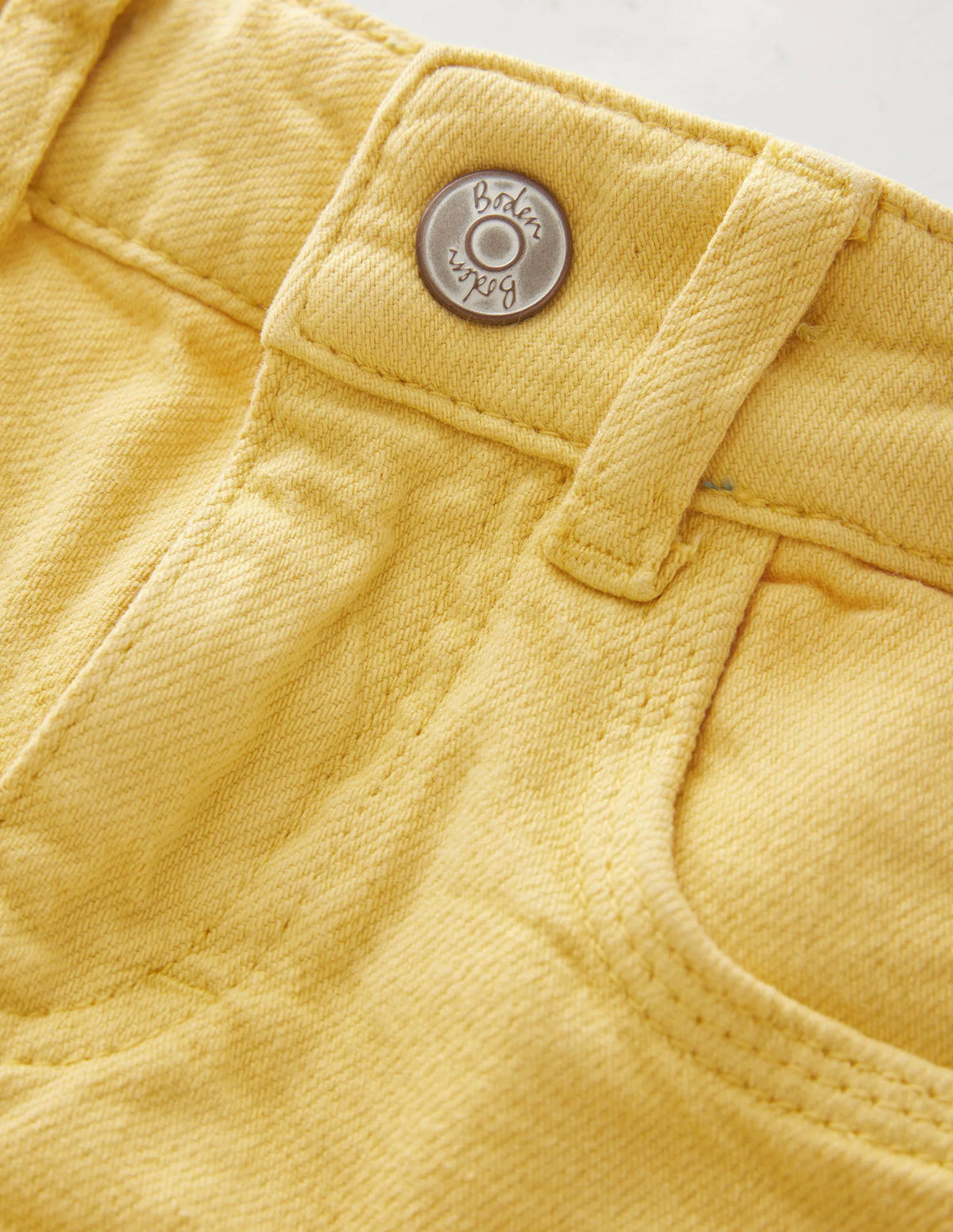 Relaxed Denim Shorts-Yellow