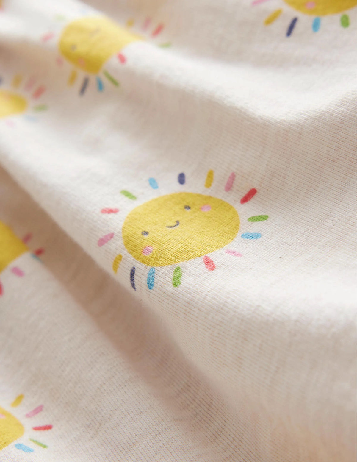 Sleeveless Jersey Dress-Oatmeal Marl Rainbow Suns