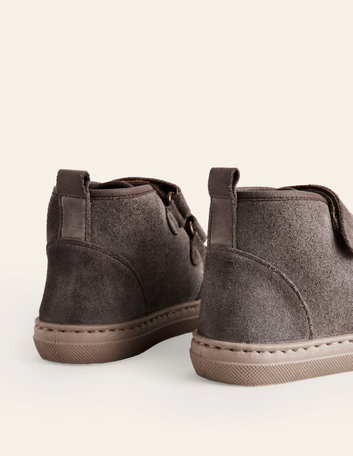 Suede Strap Boots-Grey