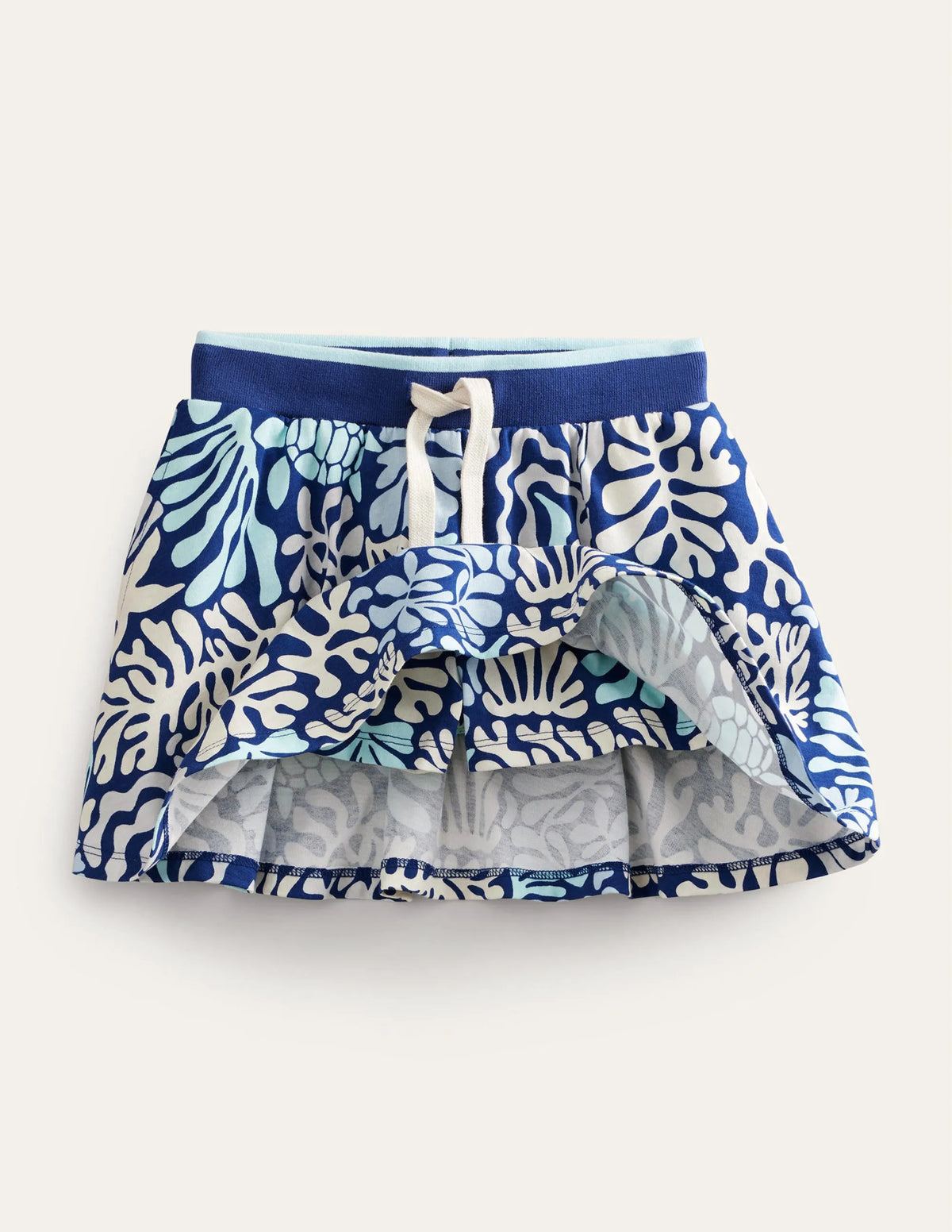Printed Jersey Skort-Starboard Blue Coral Reef