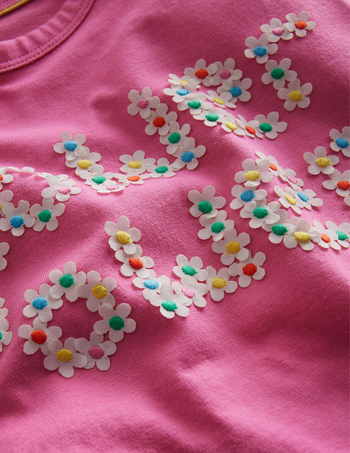 Flutter Slogan T-shirt-Bright Petal Pink