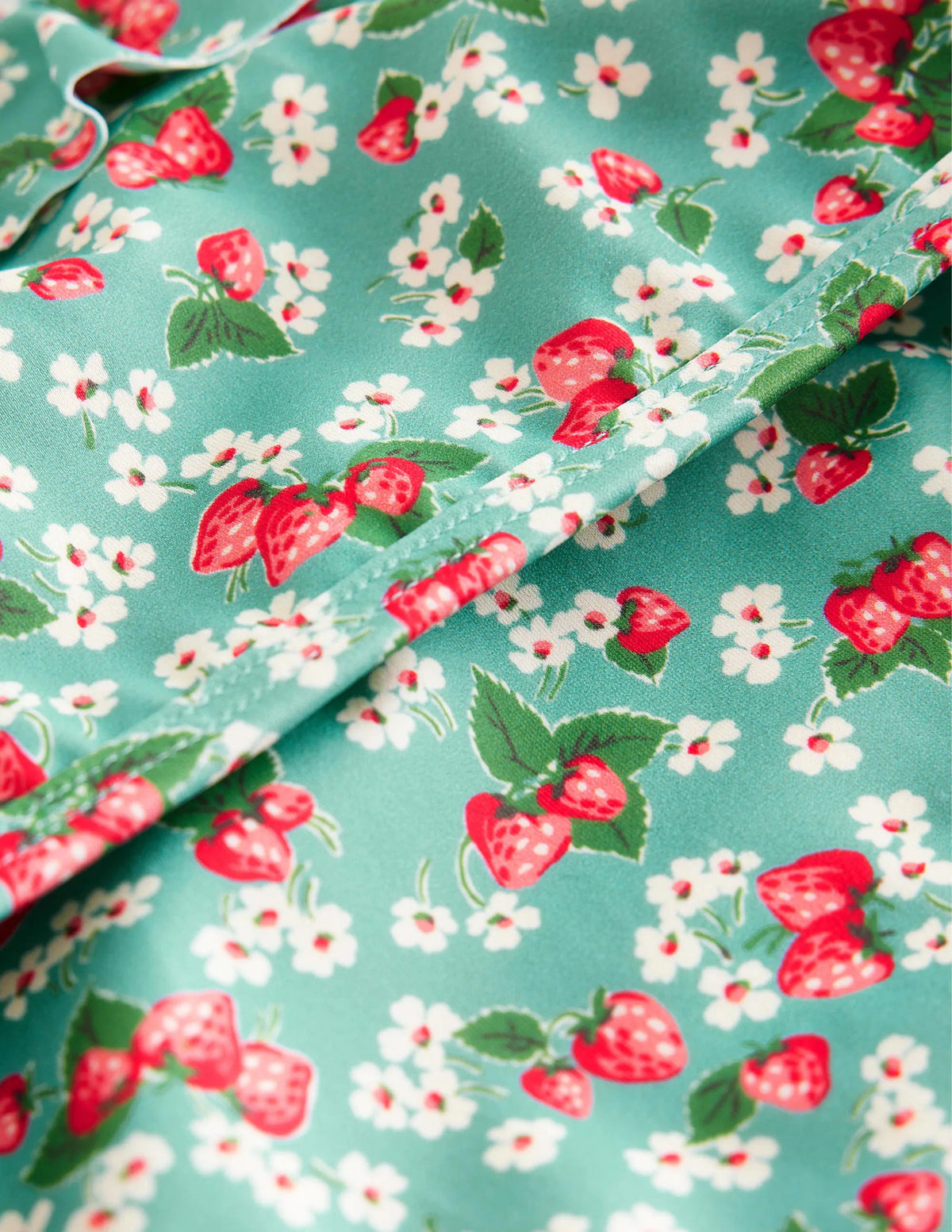 Tie Back Frilly Bikini-Aqua Sea Strawberry Ditsy